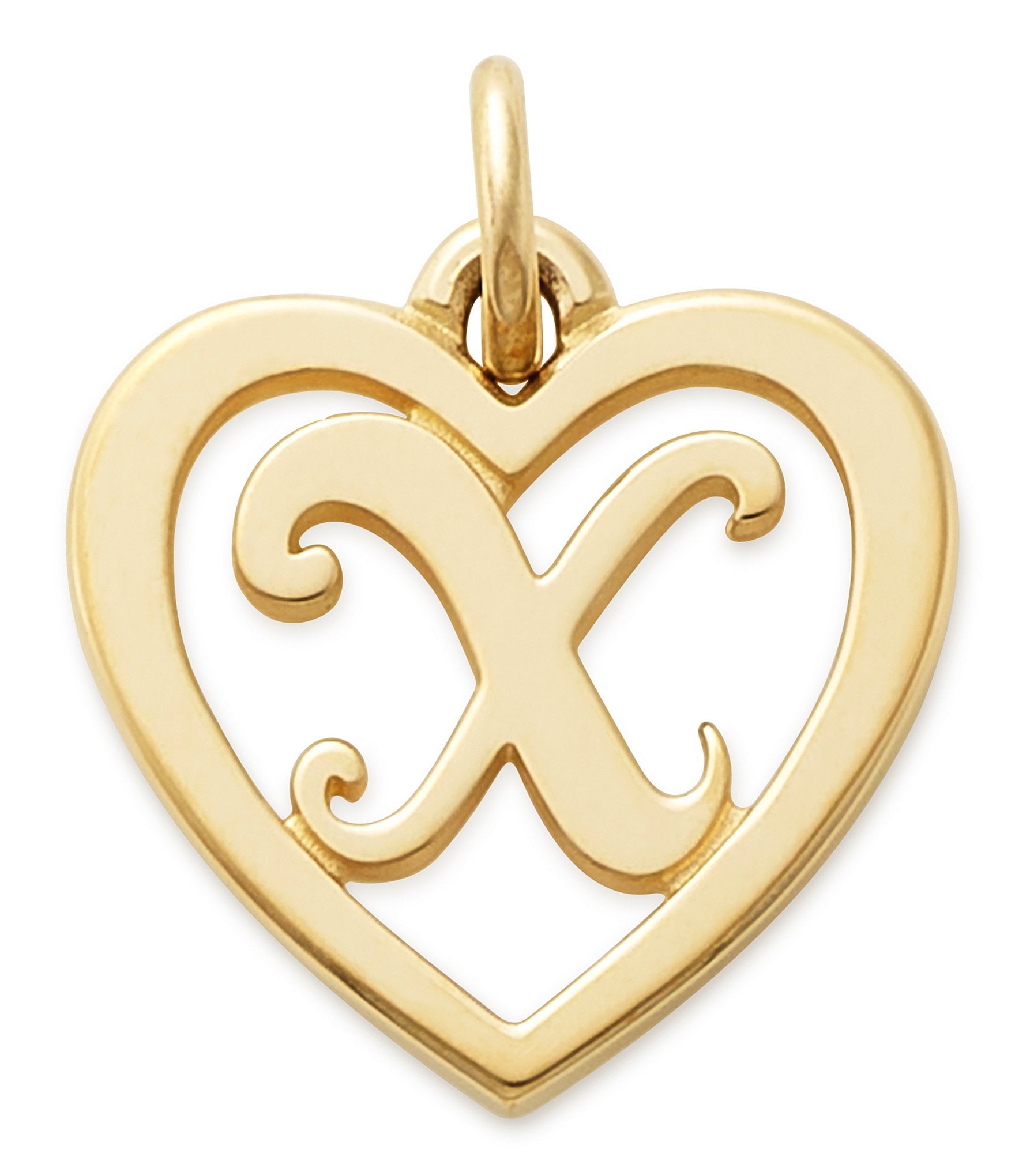 James Avery 14k Gold Heart Script Initial Charm