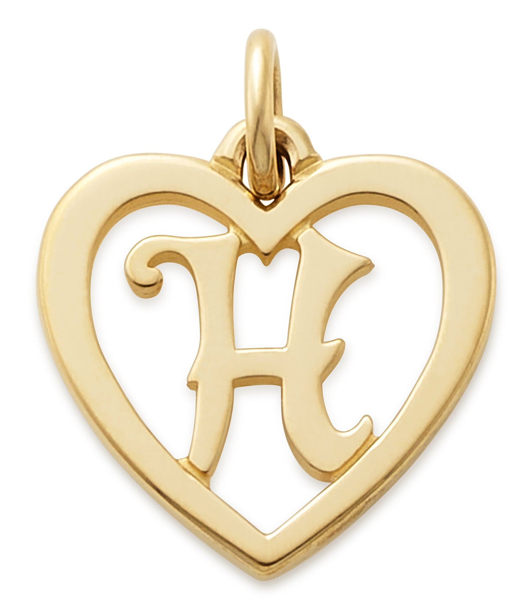 James Avery 14k Gold Heart Script Initial Charm