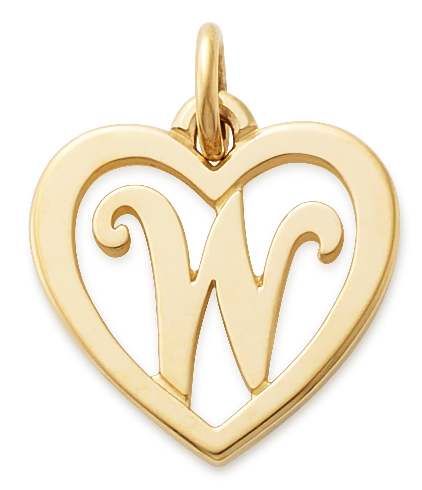 James Avery 14k Gold Heart Script Initial Charm