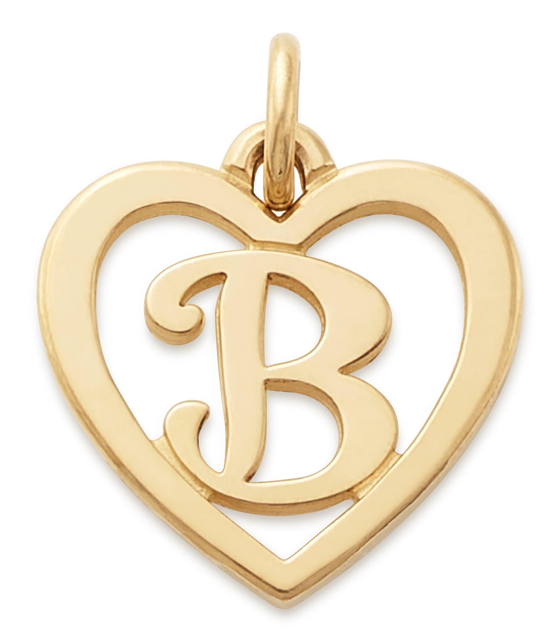 James Avery 14k Gold Heart Script Initial Charm