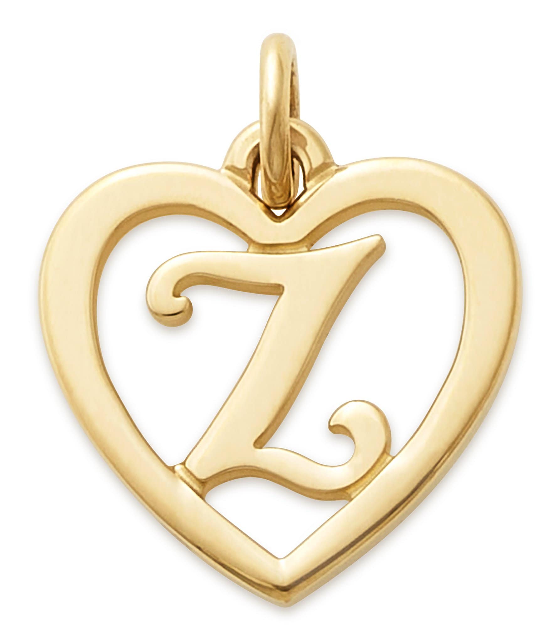 James Avery 14k Gold Heart Script Initial Charm