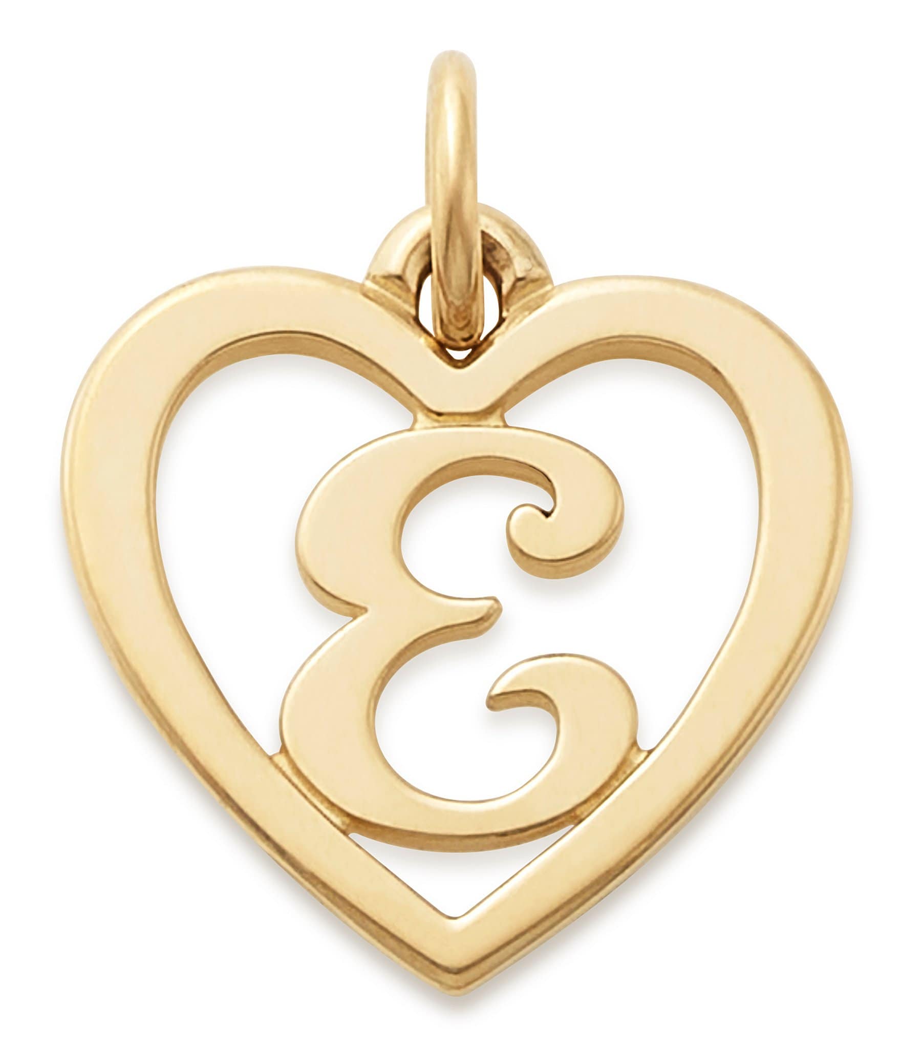 James Avery 14k Gold Heart Script Initial Charm