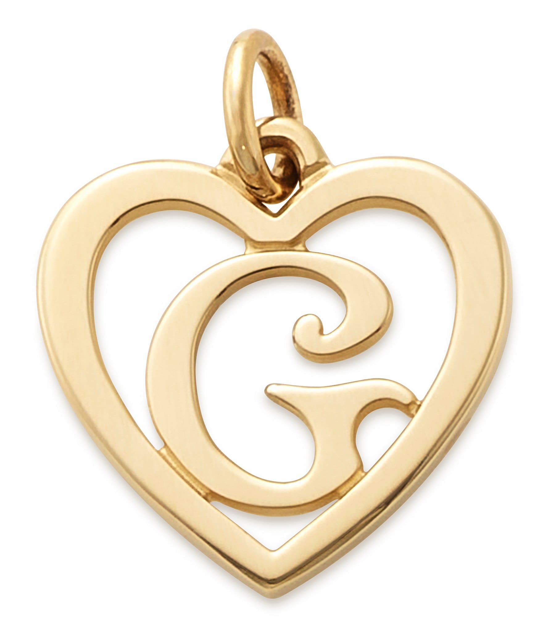 James Avery 14k Gold Heart Script Initial Charm