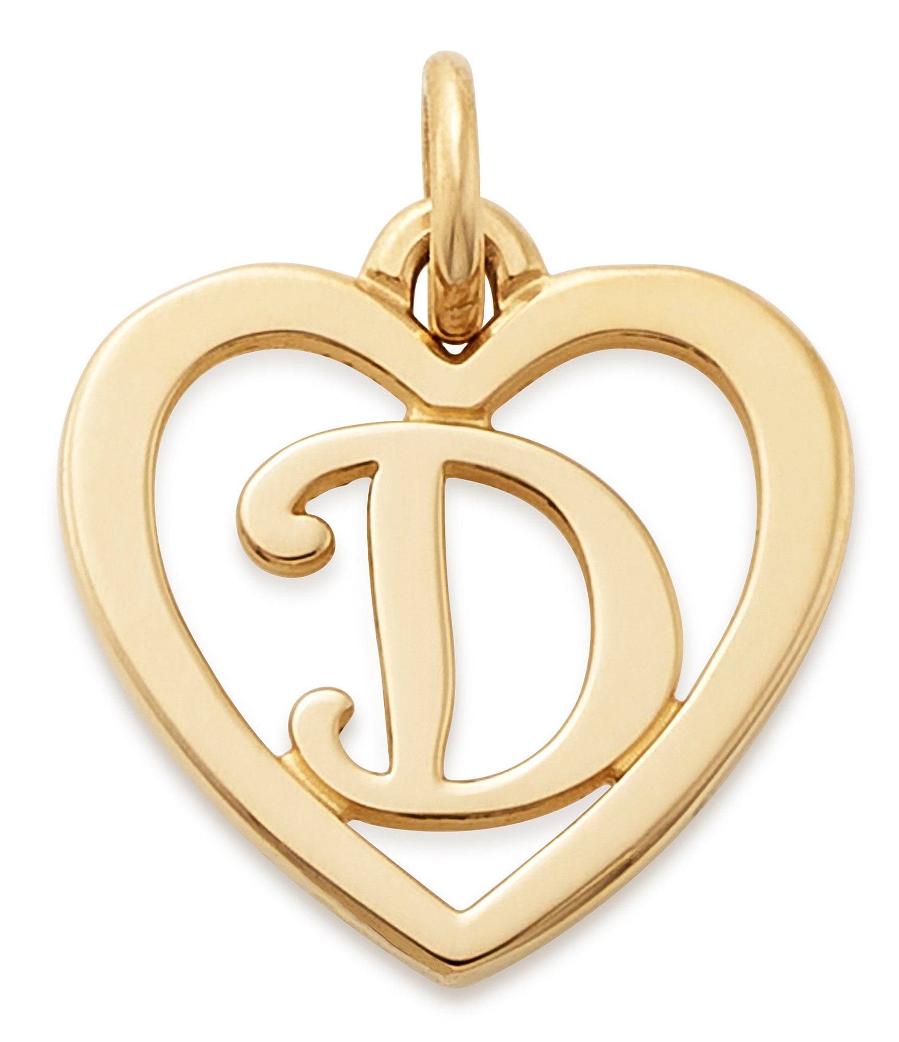 James Avery 14k Gold Heart Script Initial Charm