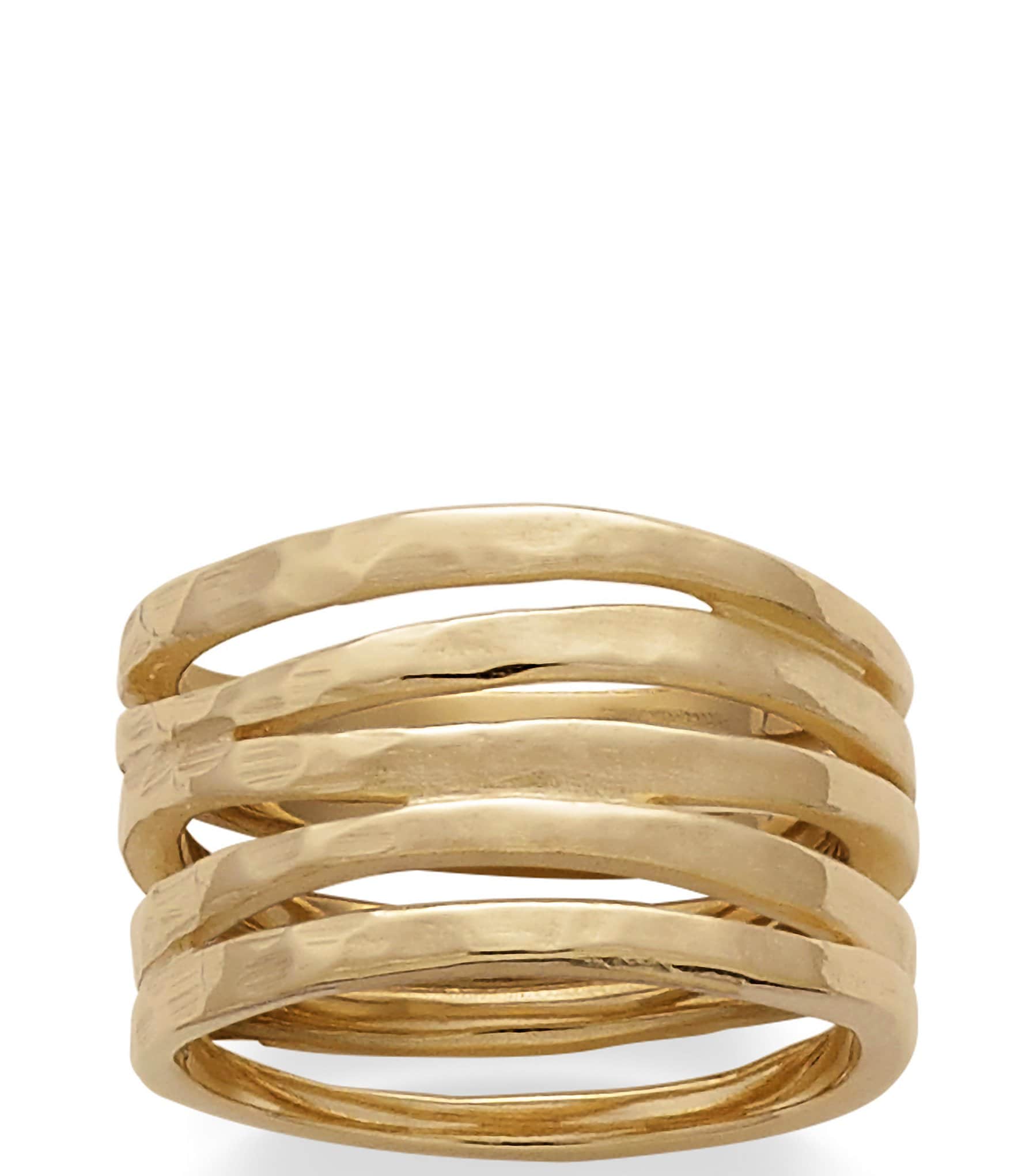 James Avery 14K Gold Stacked Hammered 