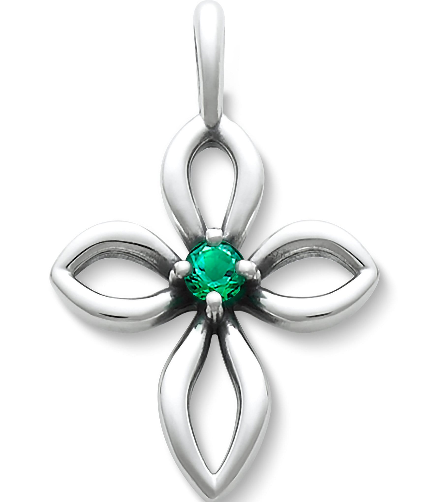 James Avery Avery Remembrance Cross with Lab-Created Emerald Charm