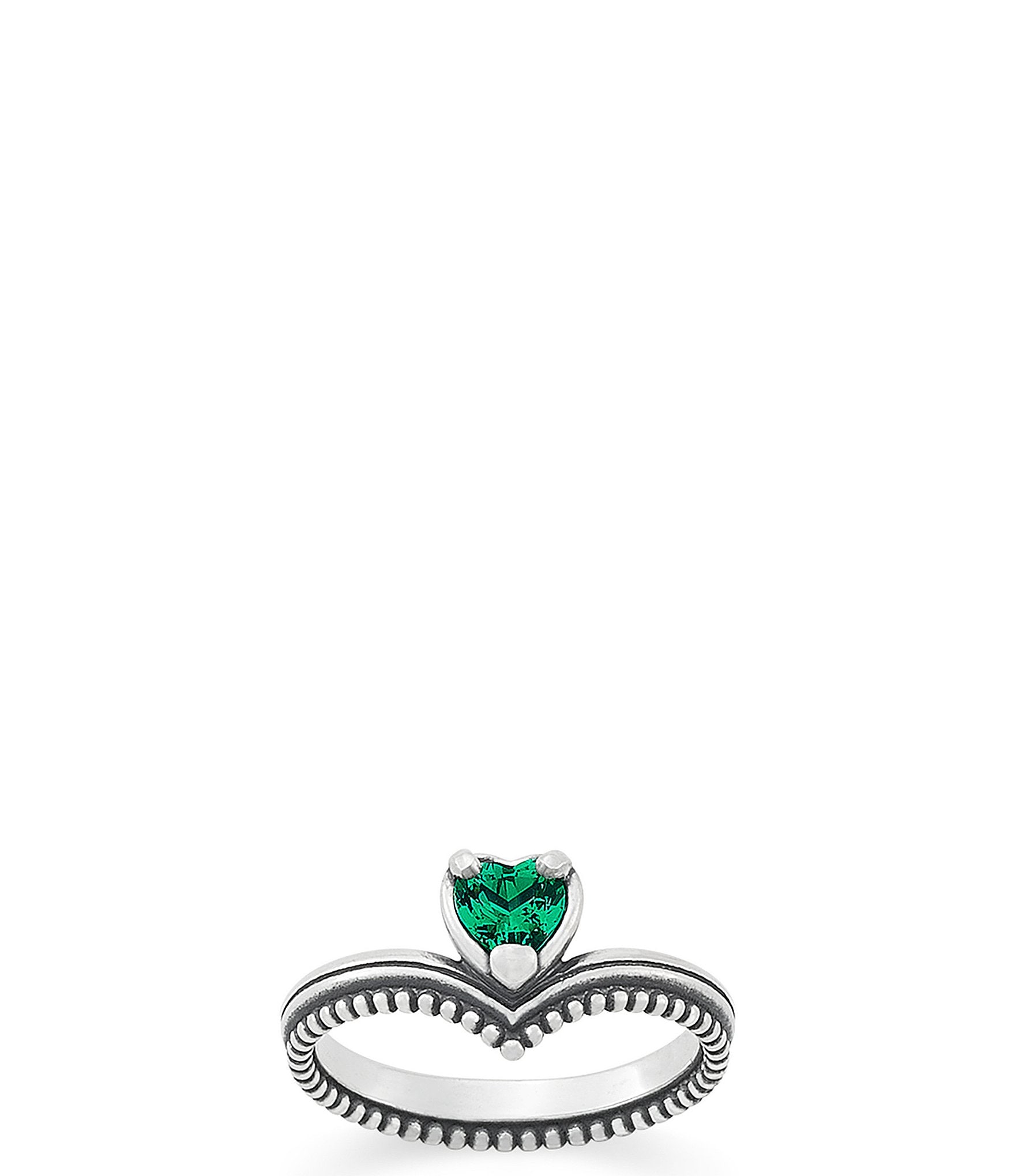 James Avery Chevron Heart Gemstone Band Ring