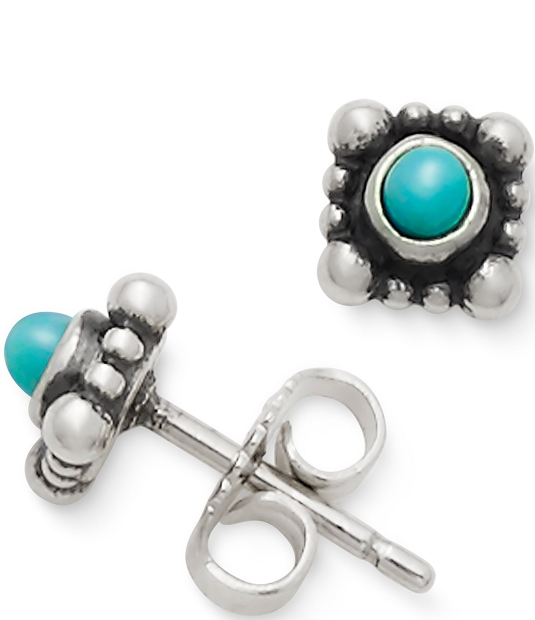 James Avery Beaded Itty Bitty Turquoise Stud Earrings