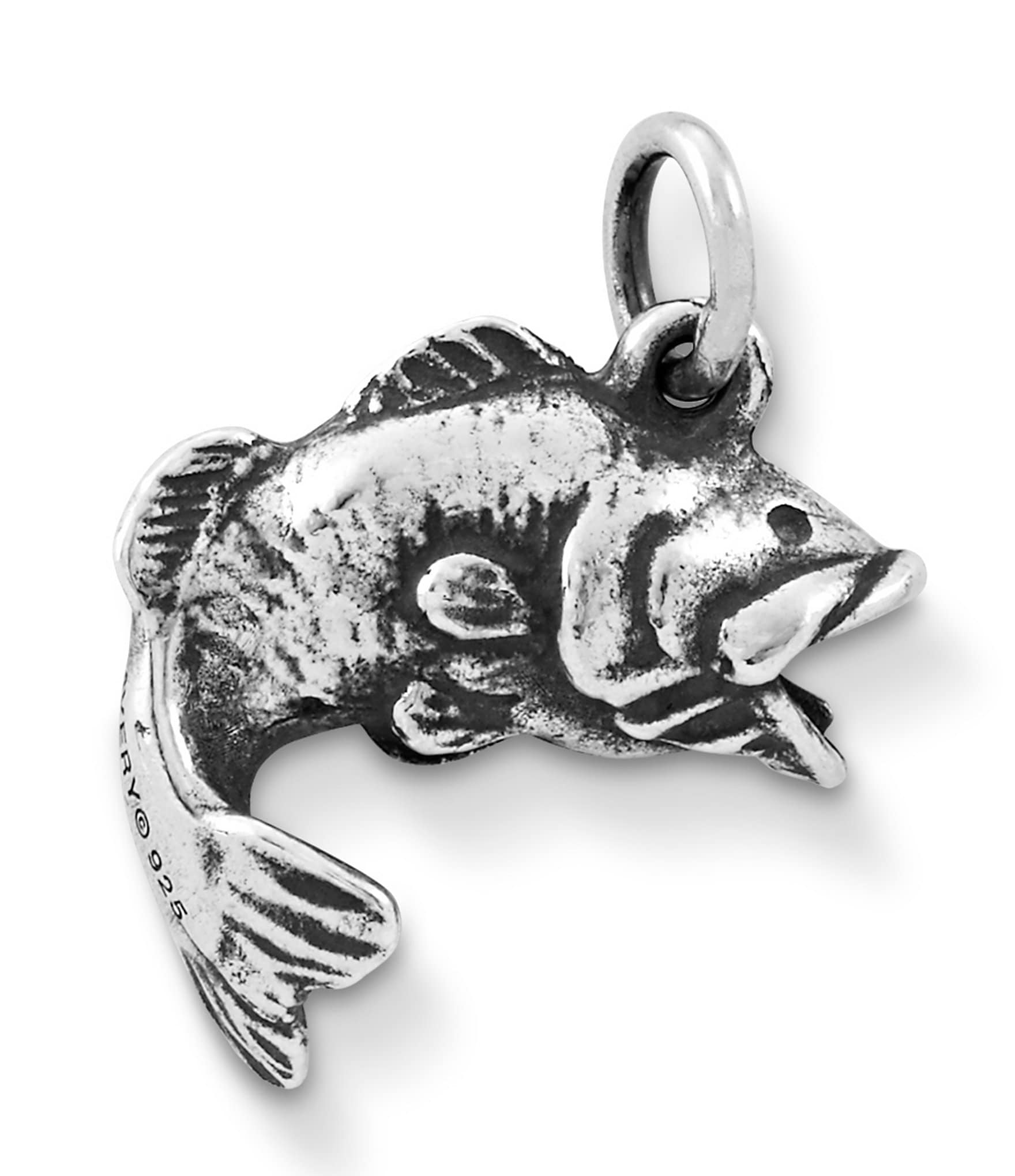 Bass Charm, Sterling Silver, Bass Fish Charm, Fish Jewelry -  Singapore