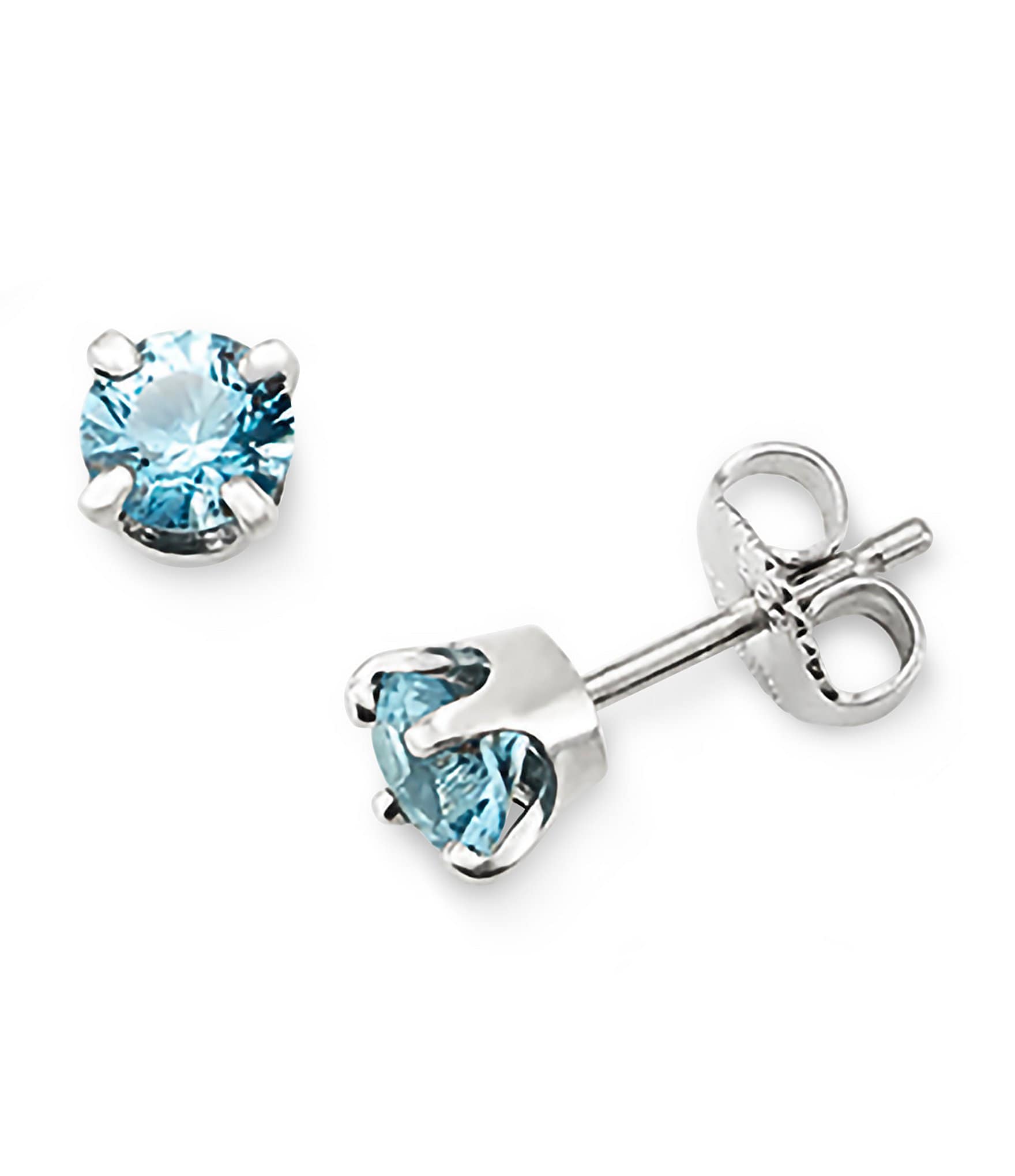 James Avery Blue Topaz Gemstone December Birthstone Ear Posts