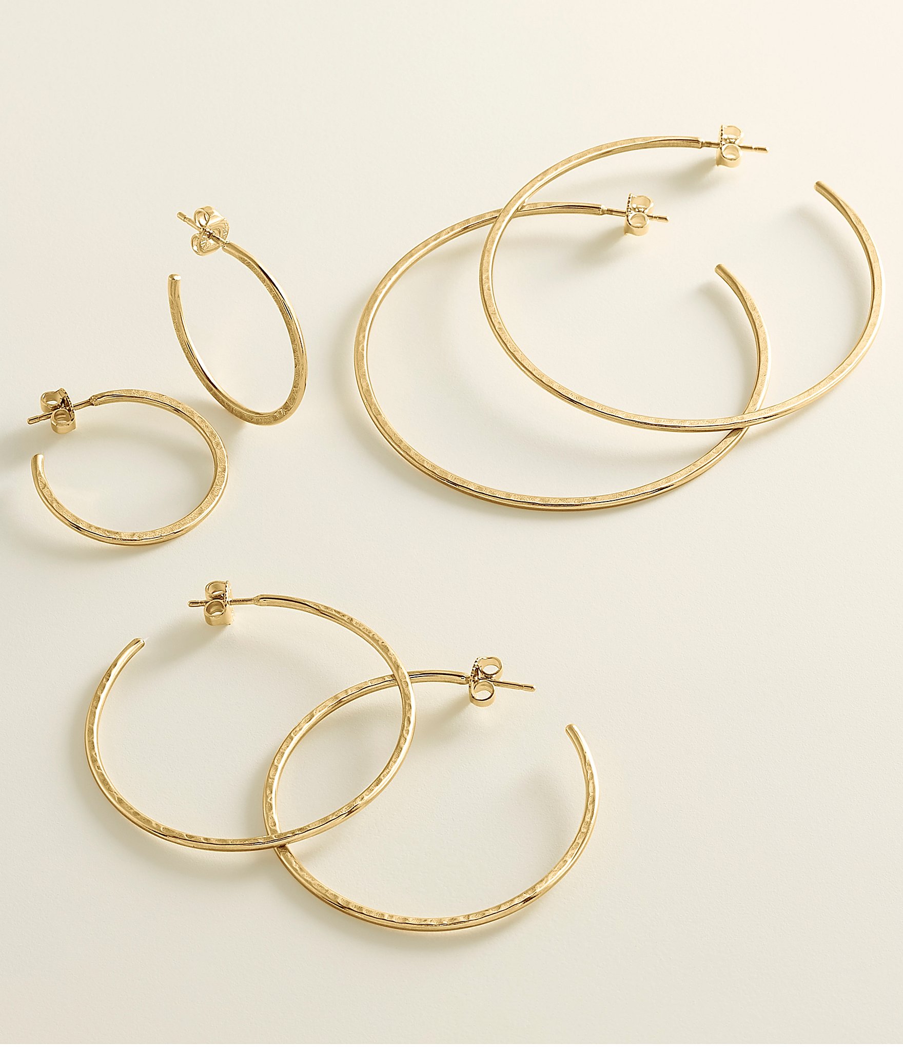 James Avery Classic Hammered Hoop Earrings, Medium