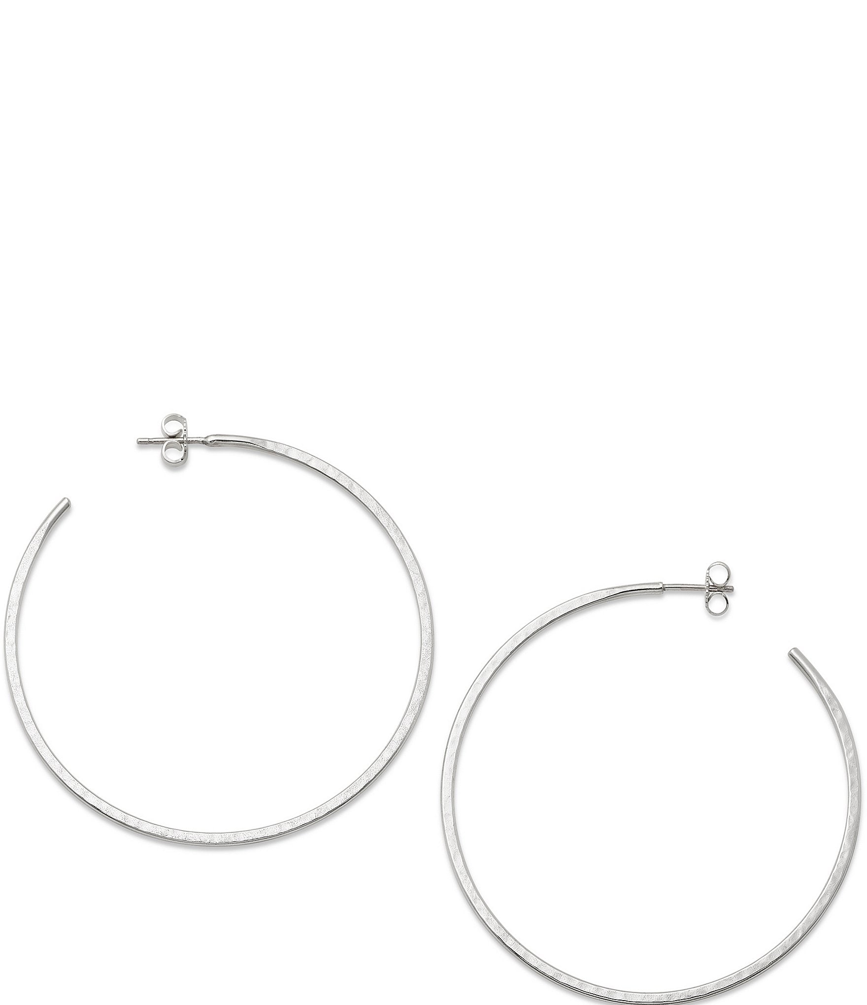 James Avery Classic Sterling Silver Hammered Hoop Earrings, Extra Large