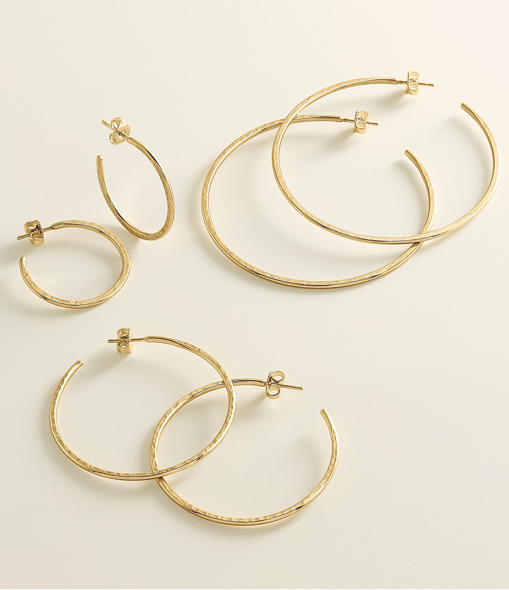 James Avery Classic 14K Gold Hammered Hoop Earrings