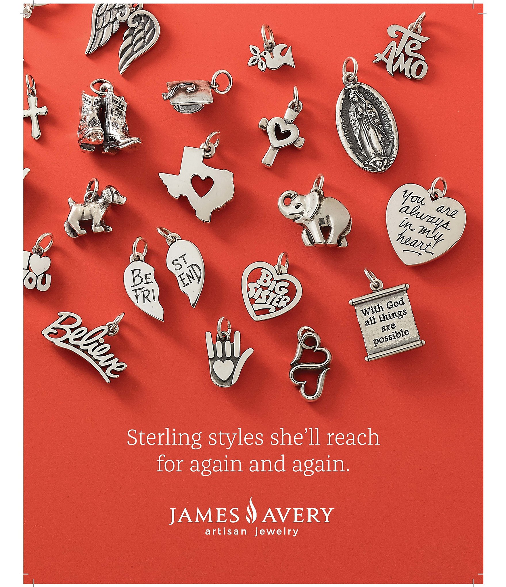 James Avery Deep In The Heart of Texas Sterling Silver Charm