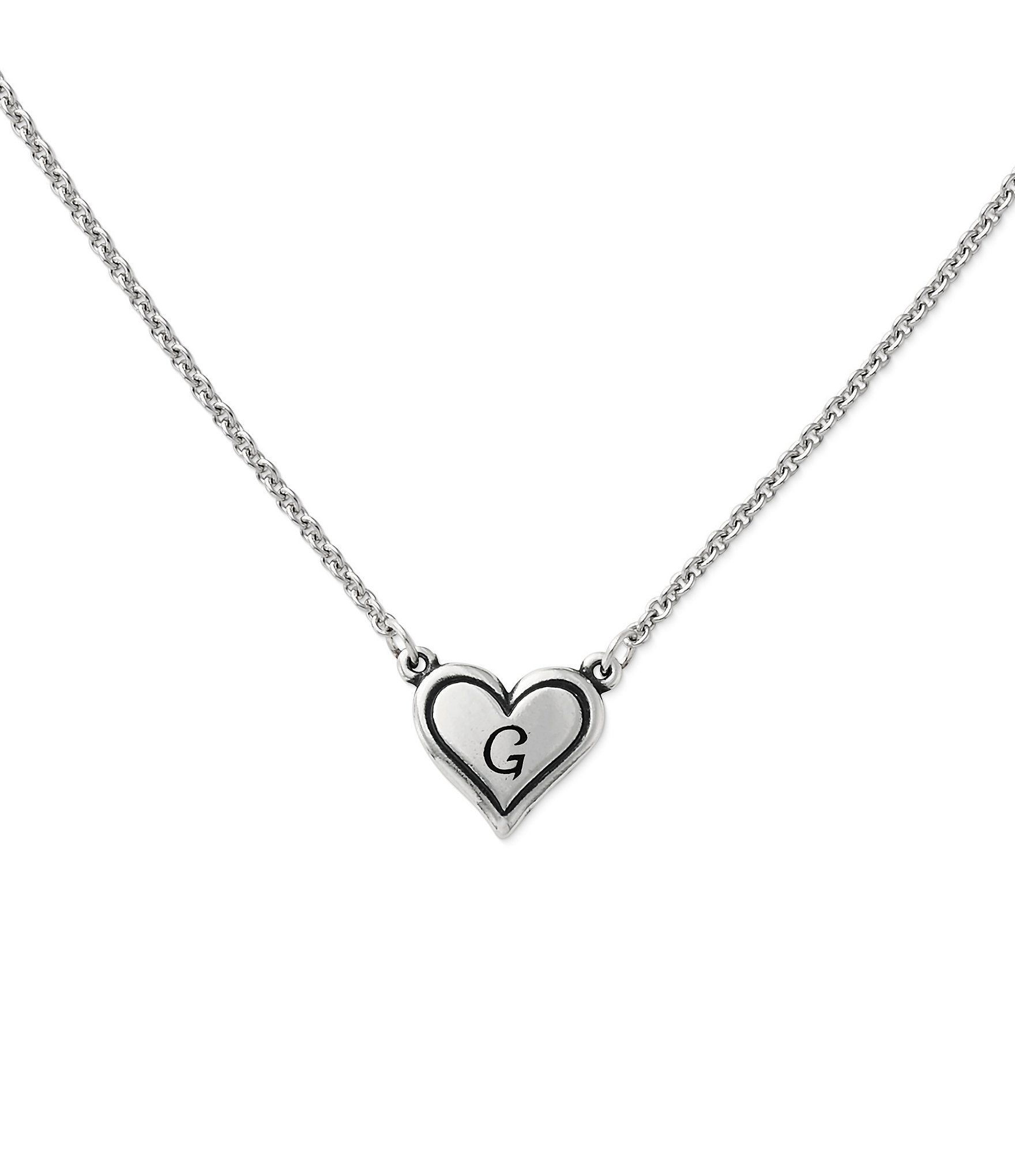 James Avery Delicate Heart Initial Sterling Silver Necklace