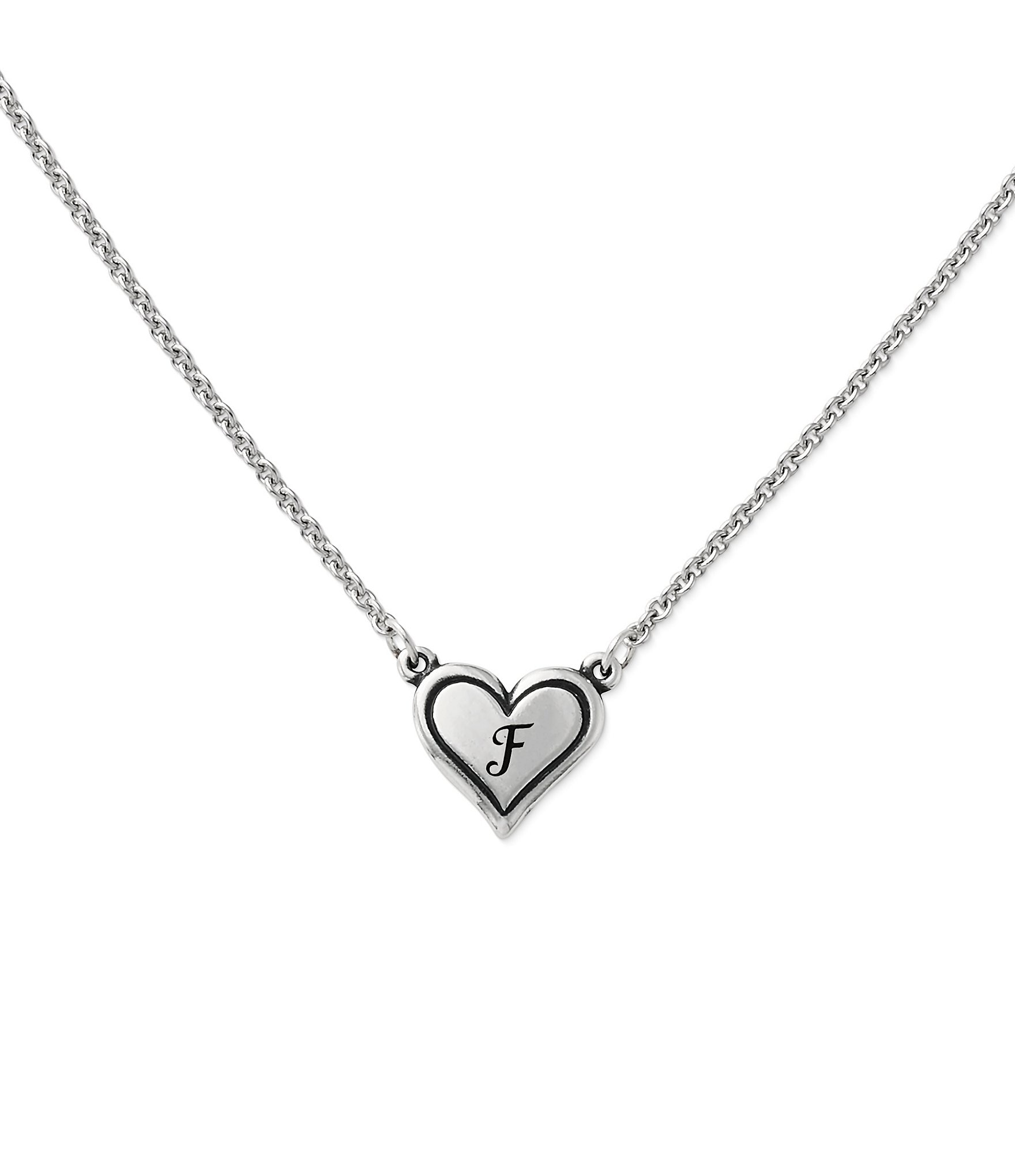 James Avery Short Delicate Heart Initial Necklace