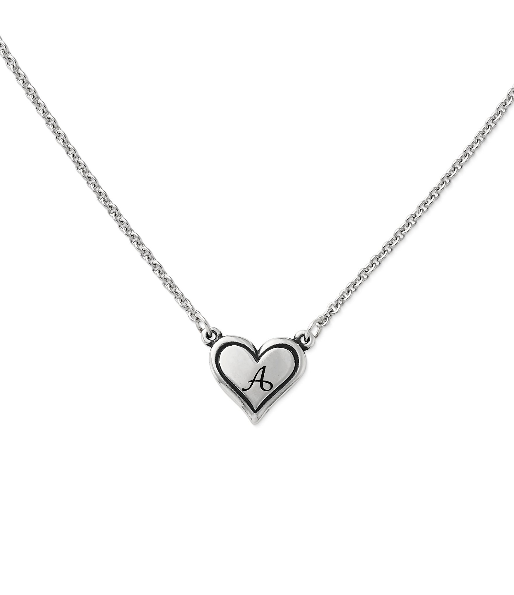 James Avery Short Delicate Heart Initial Necklace