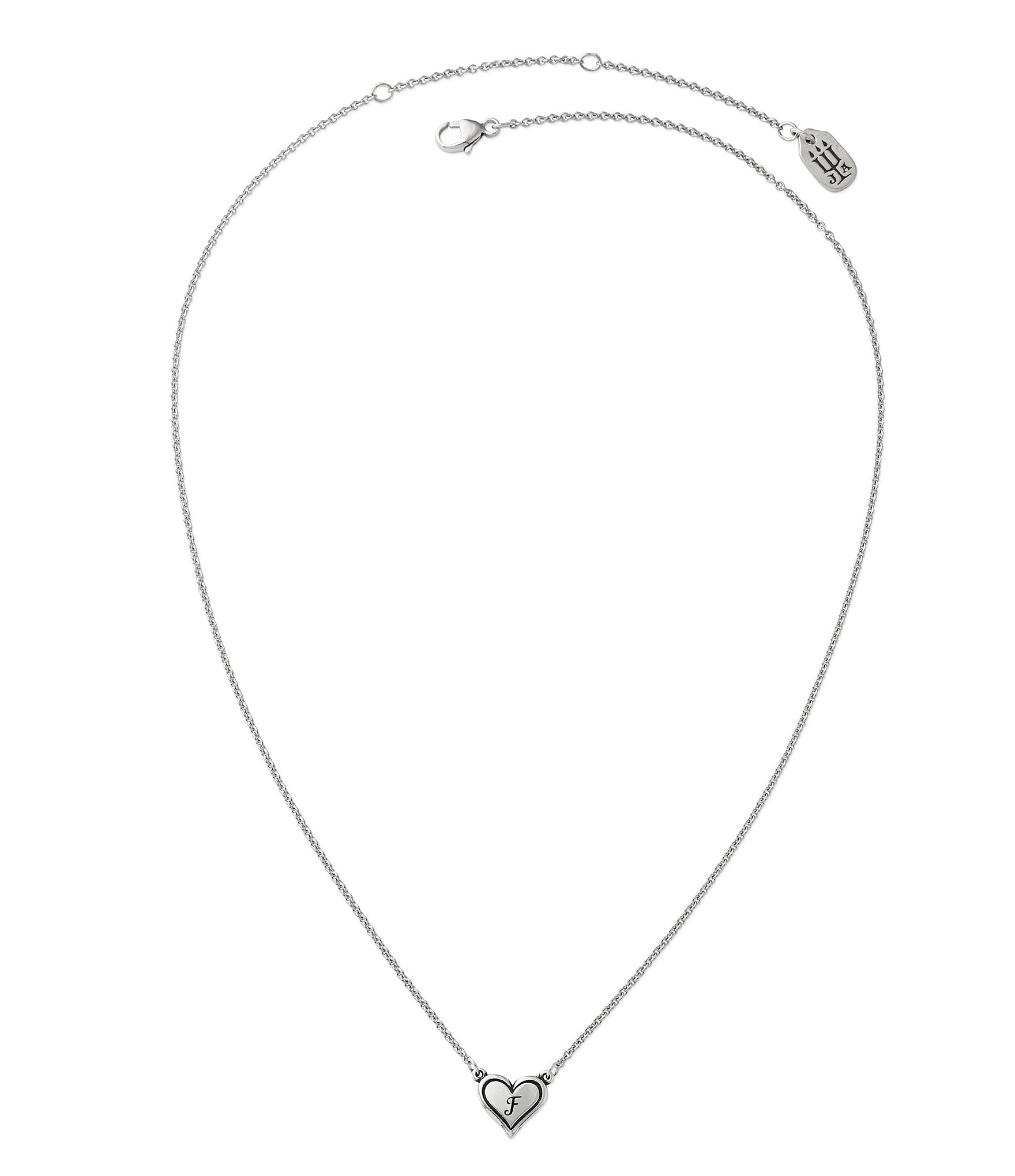 James Avery Delicate Heart Initial Sterling Silver Necklace