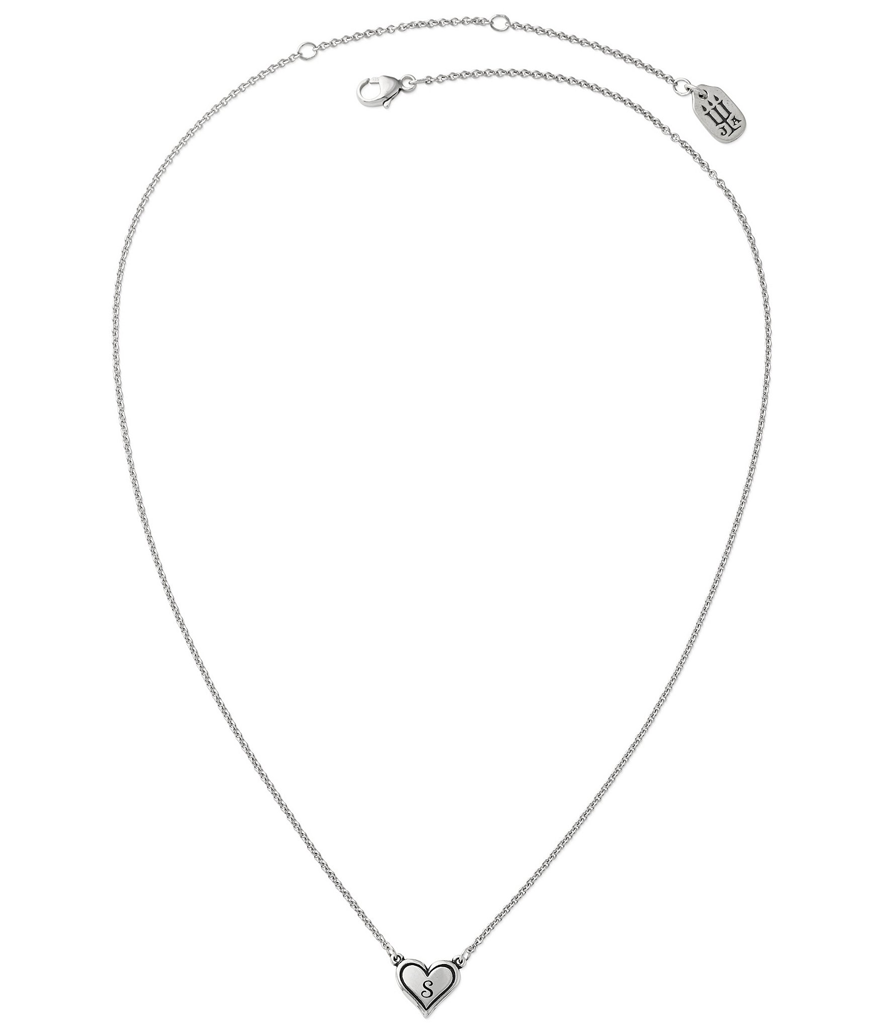 James Avery Short Delicate Heart Initial Necklace