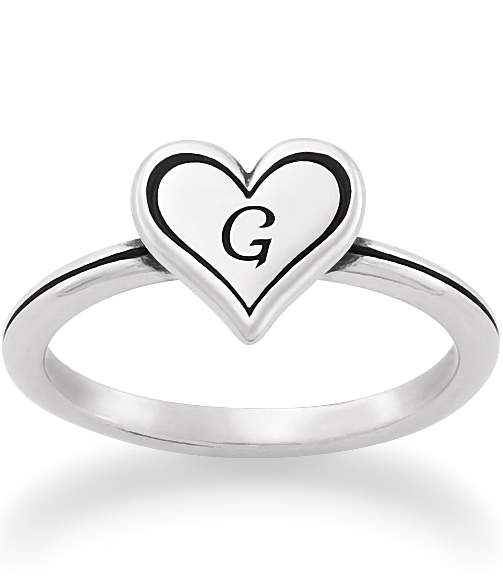 James Avery Delicate Heart Initial Ring