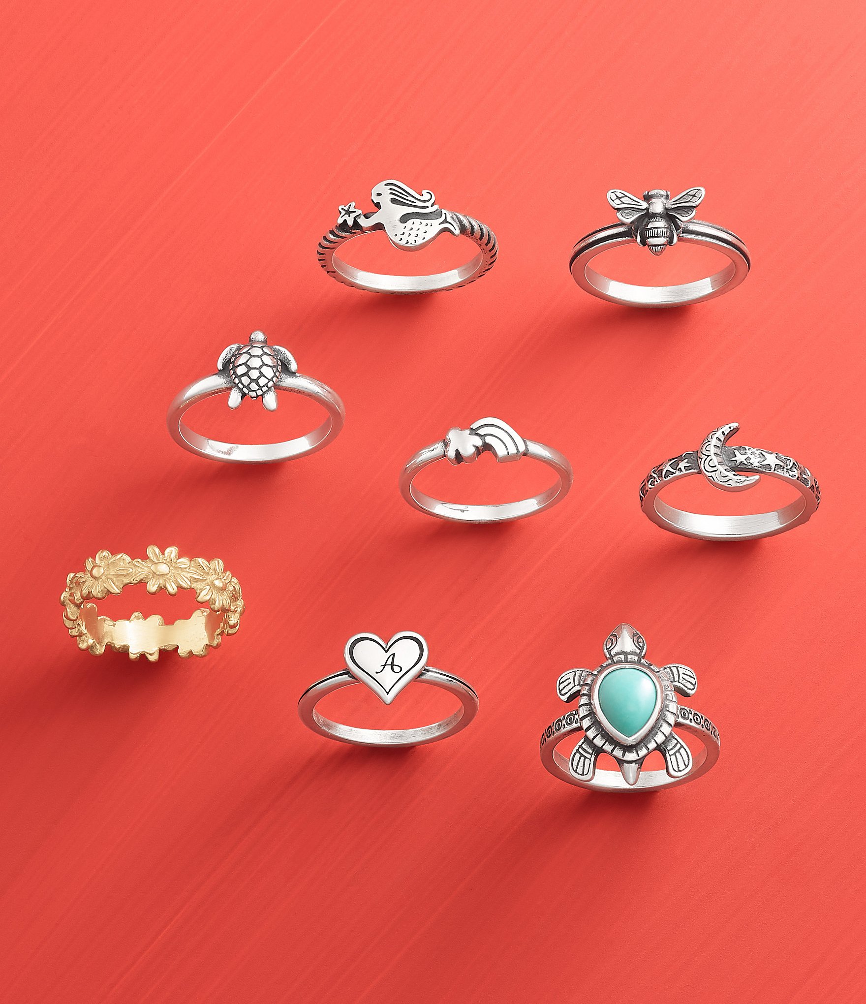 James Avery Delicate Heart Initial Ring