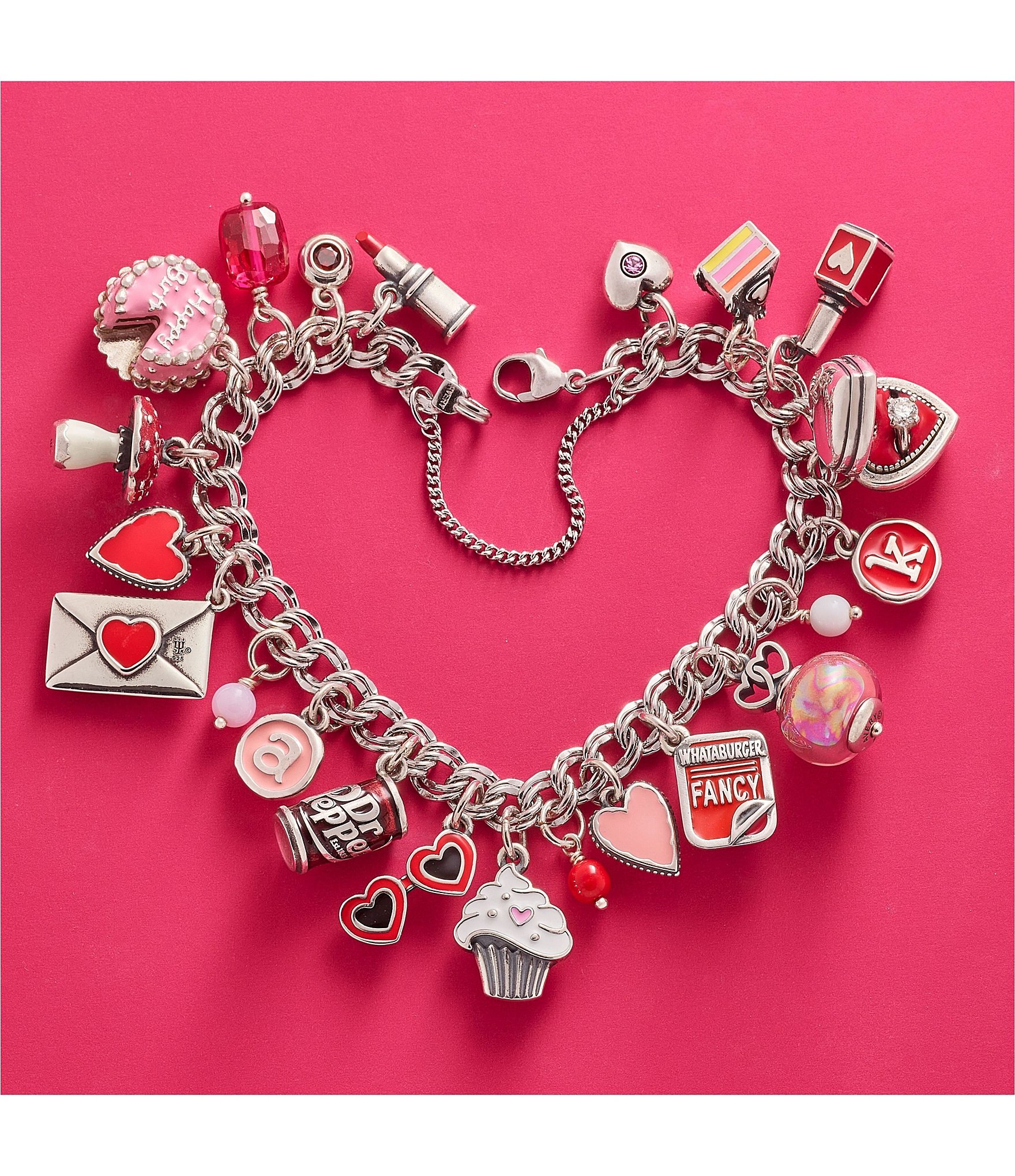 James Avery Enamel and Sterling Silver Love Letter Heart Charm