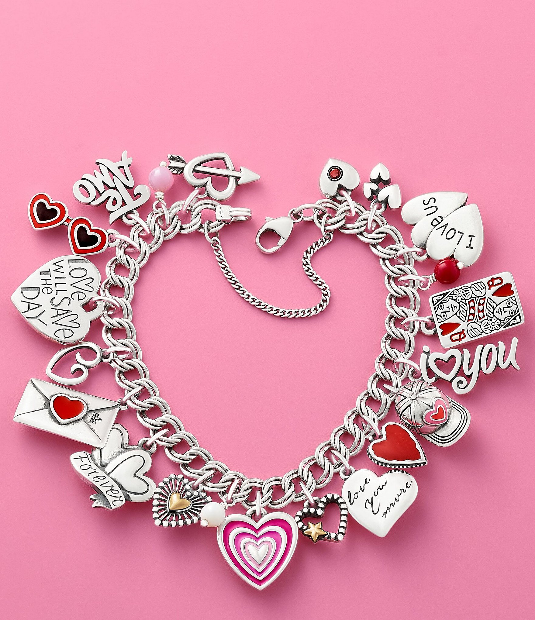 James Avery Enamel and Sterling Silver Love Letter Heart Charm