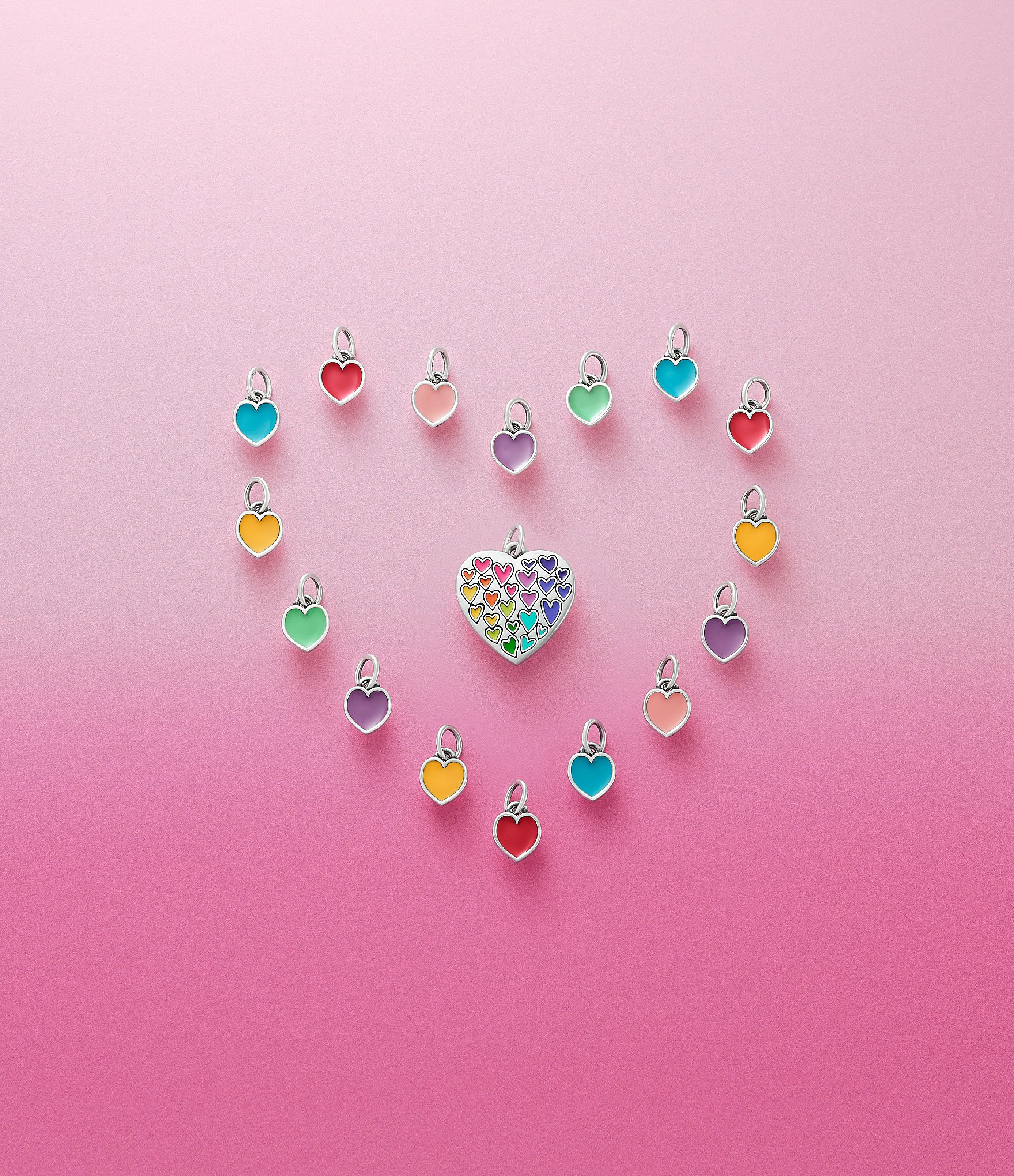 James Avery Enamel Connected Hearts Charm
