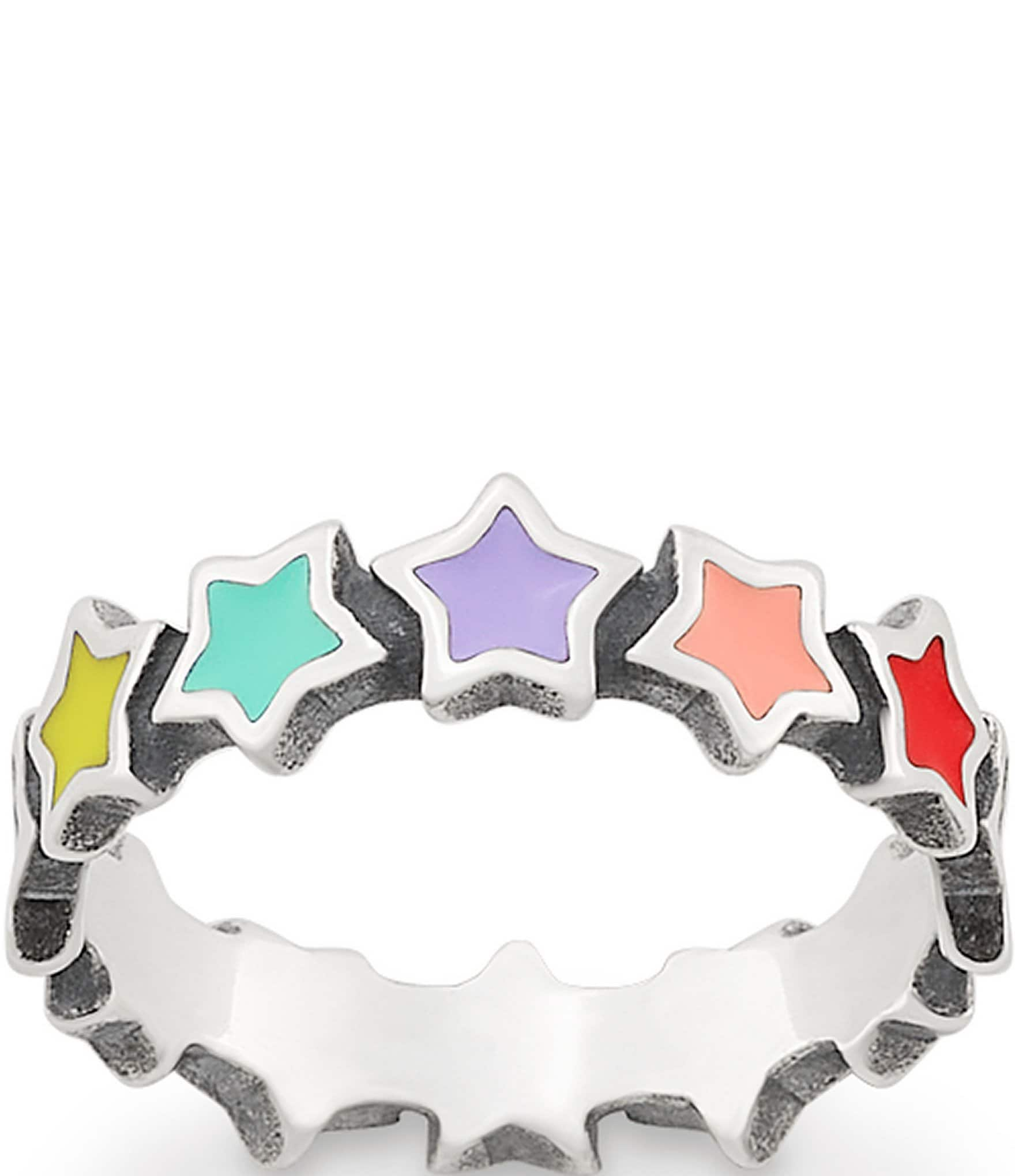 James Avery Enamel Connected Stars Multi Color Band Ring