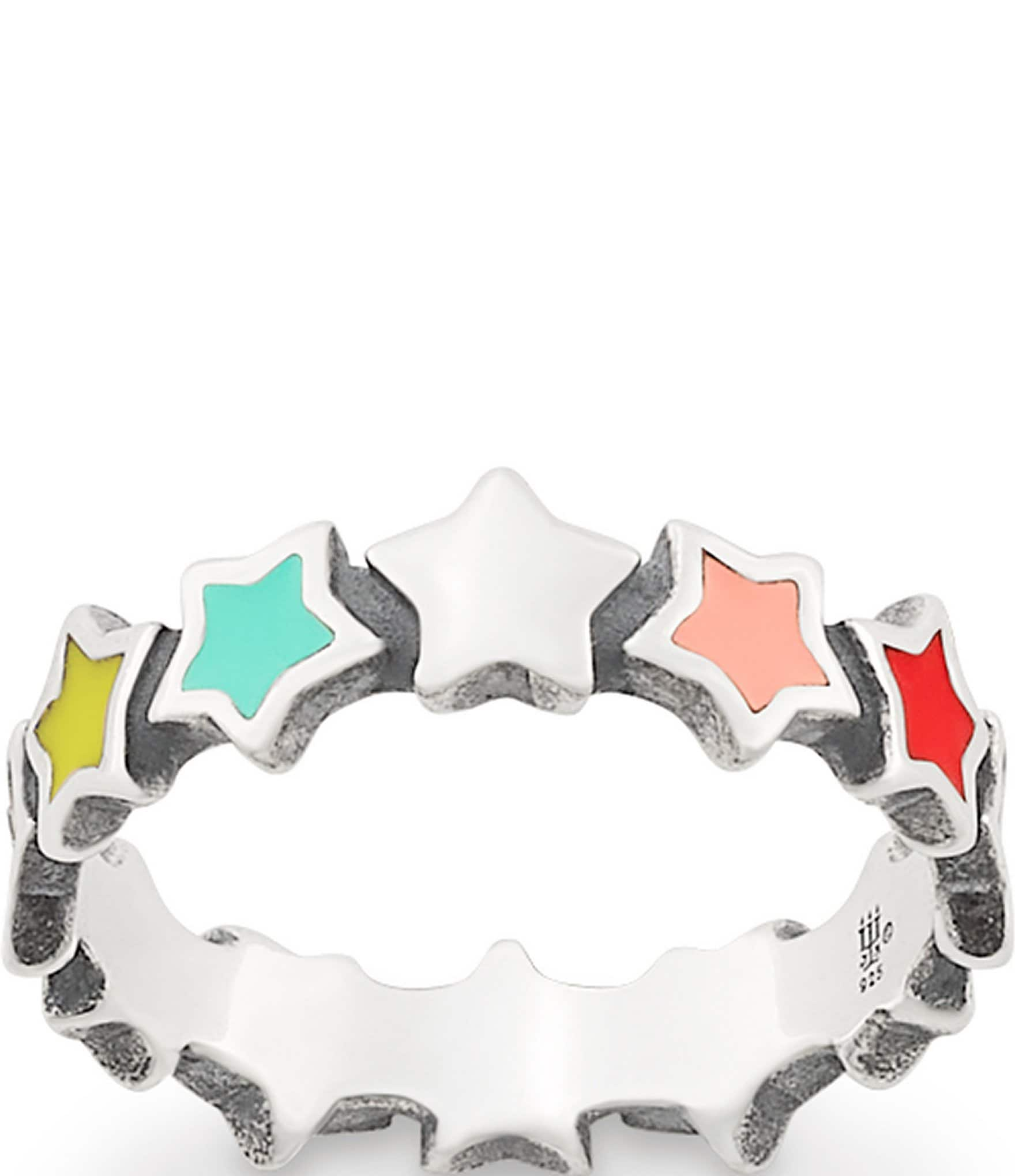 James Avery Enamel Connected Stars Multi Color Band Ring