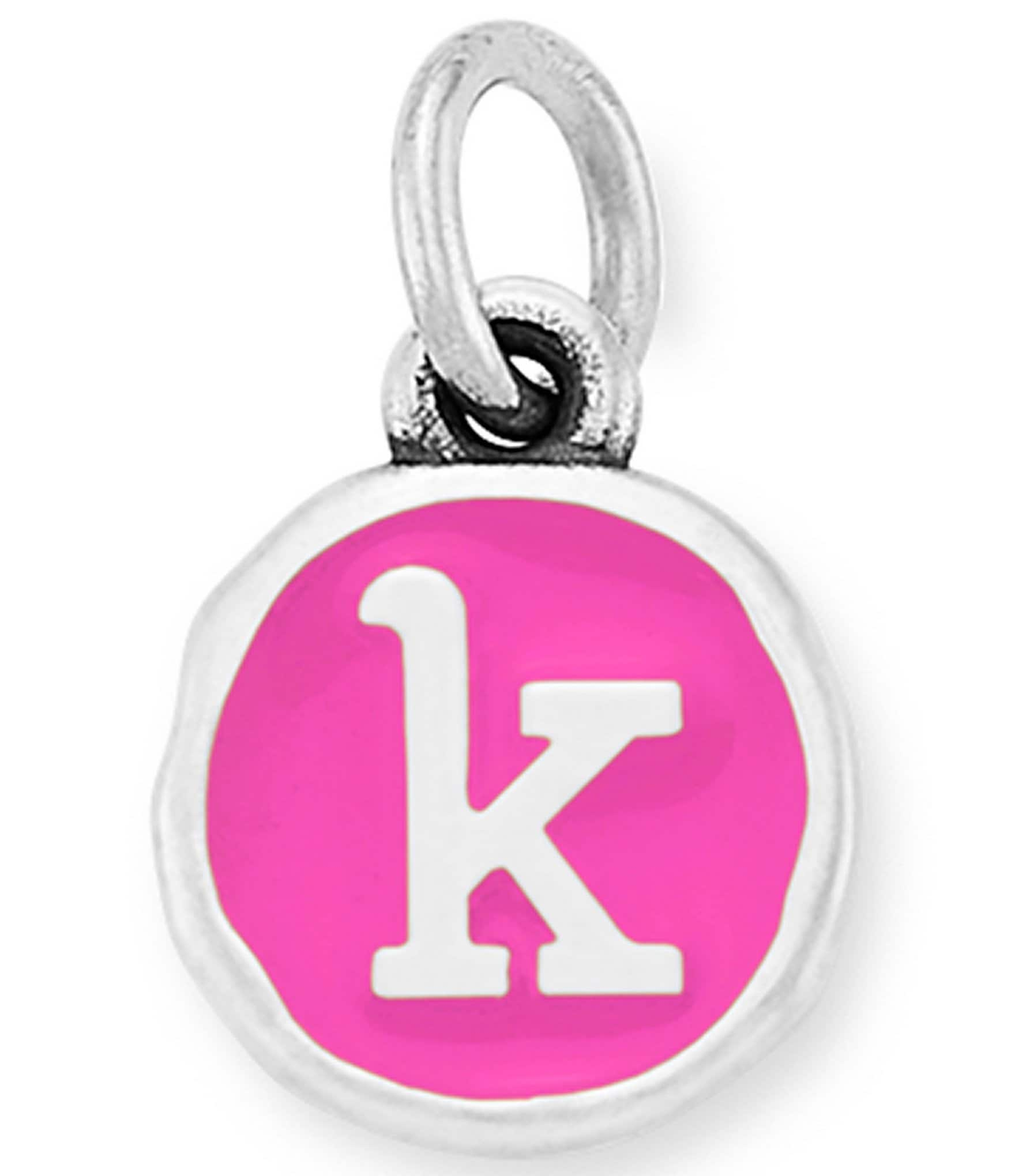 James Avery Enamel Dark Pink Initial Charm