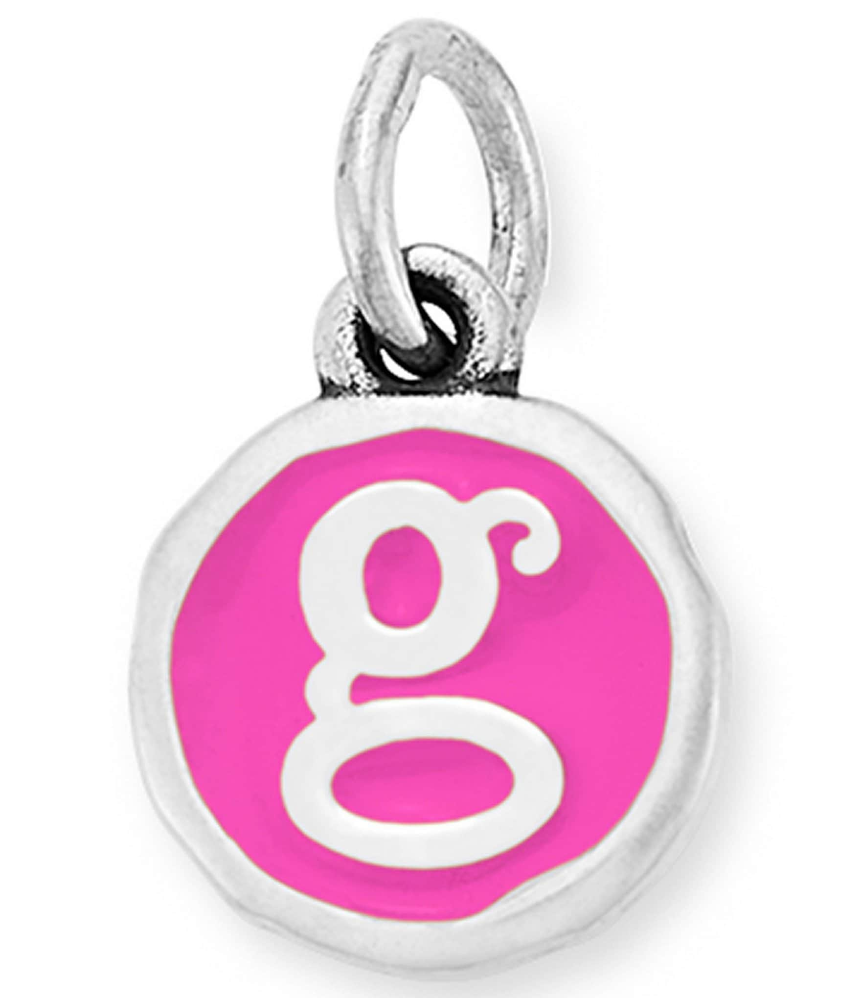 James Avery Enamel Dark Pink Initial Charm