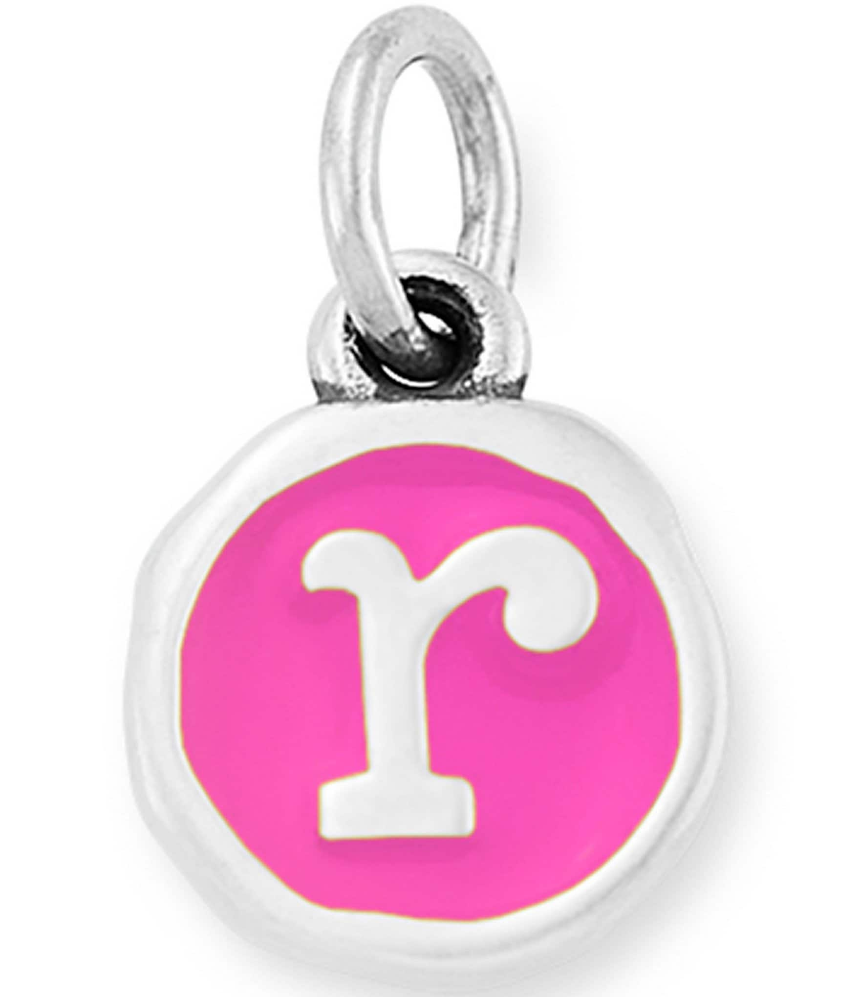 James Avery Enamel Dark Pink Initial Charm