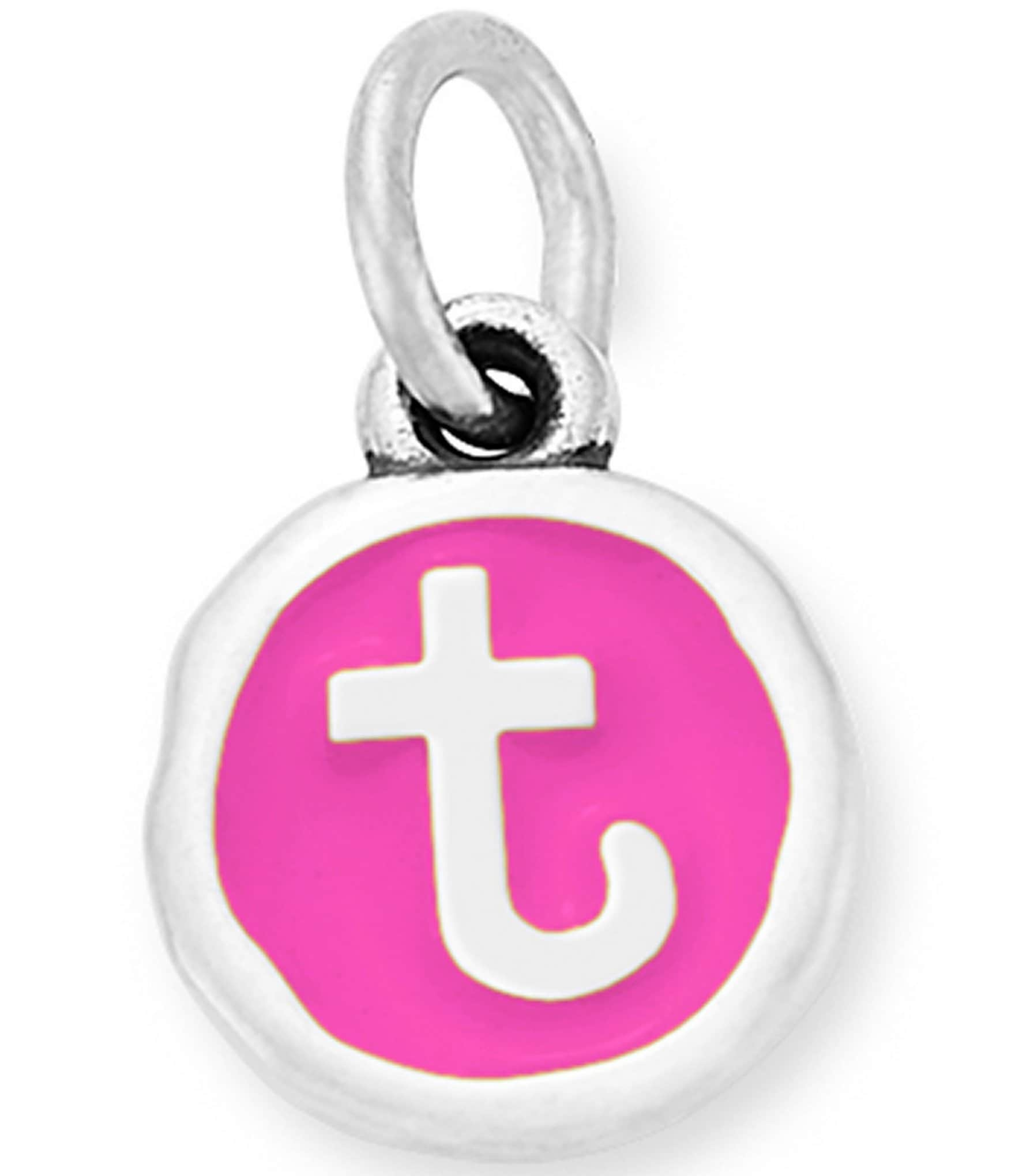 James Avery Enamel Dark Pink Initial Charm