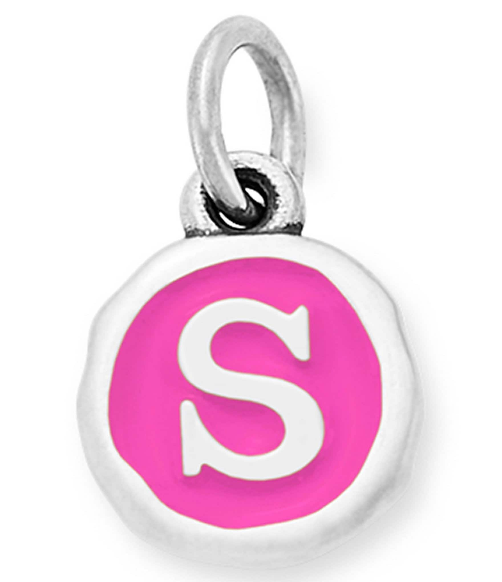 James Avery Enamel Dark Pink Initial Charm