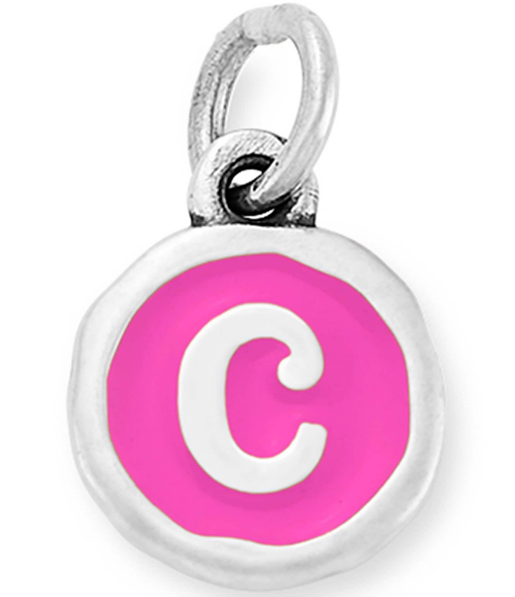 James Avery Enamel Dark Pink Initial Charm