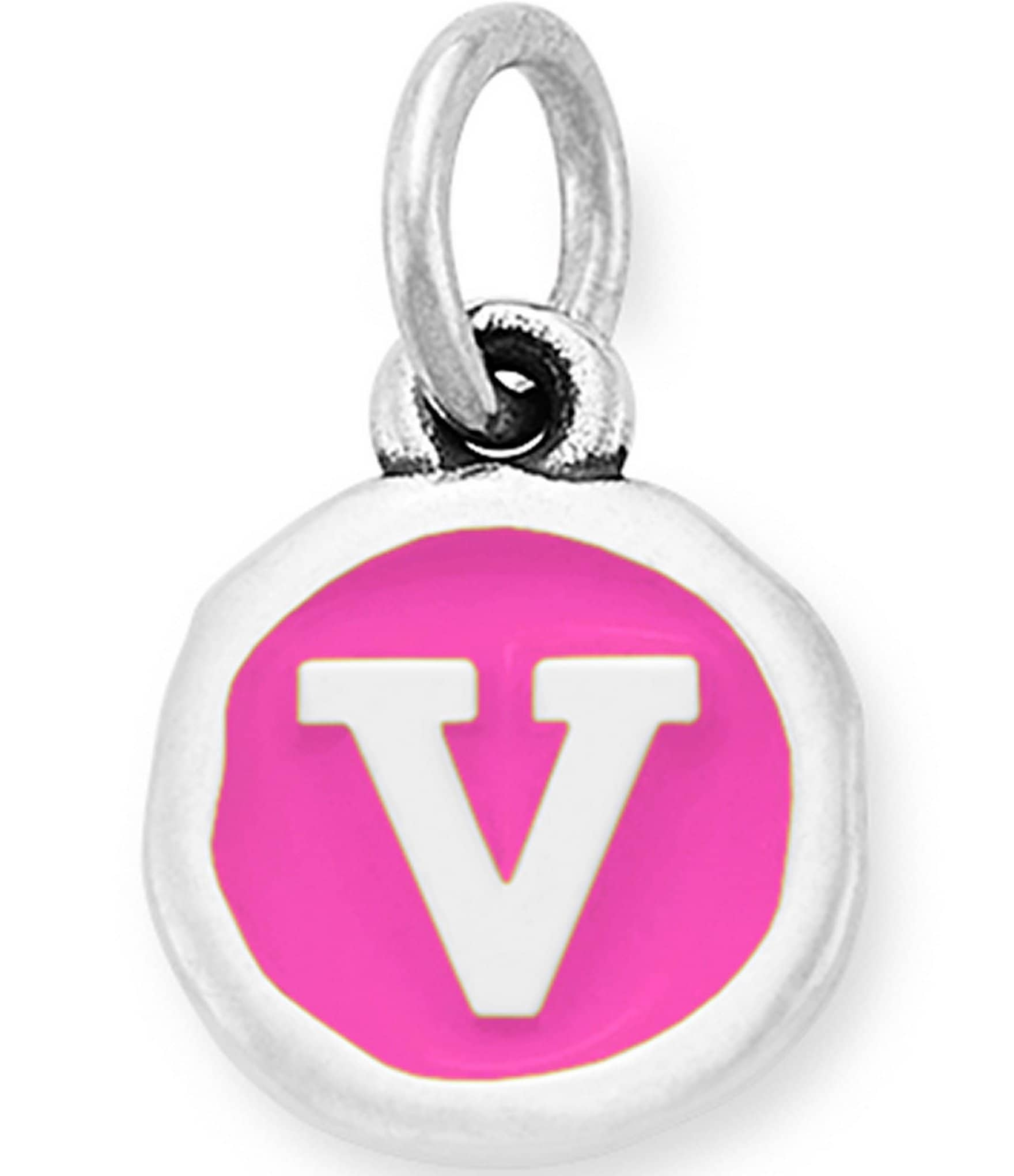 James Avery Enamel Dark Pink Initial Charm