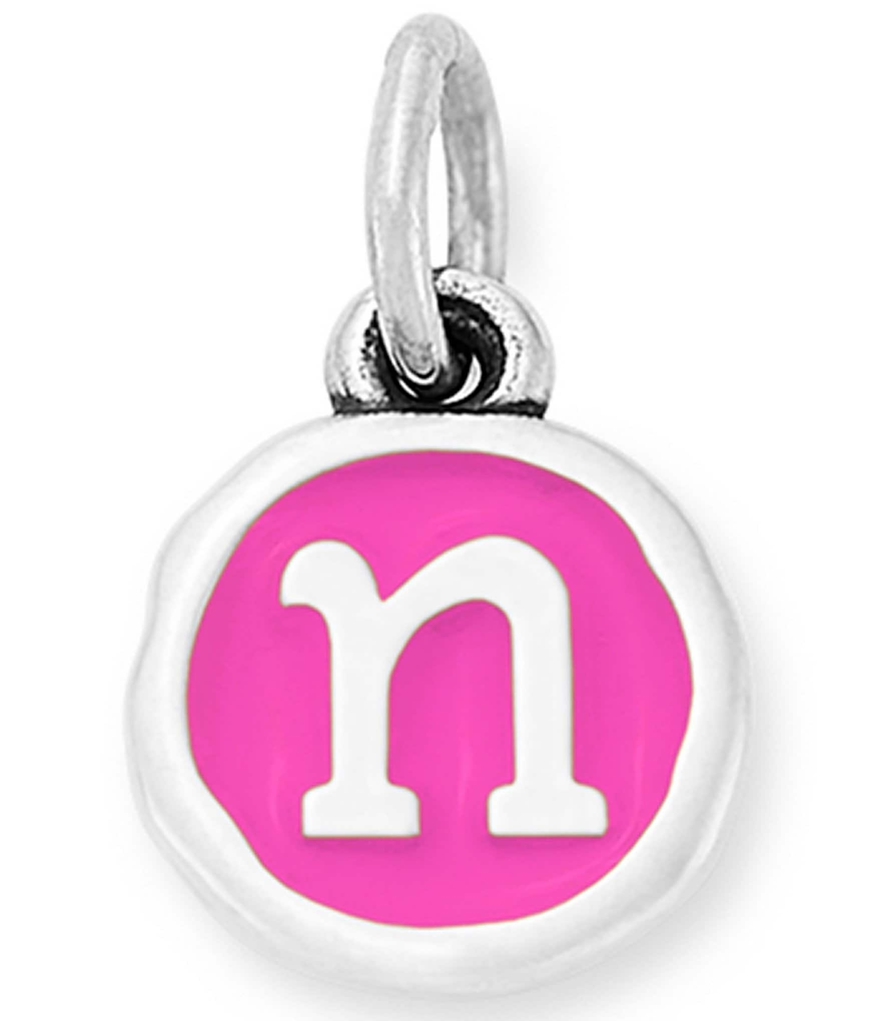 James Avery Enamel Dark Pink Initial Charm