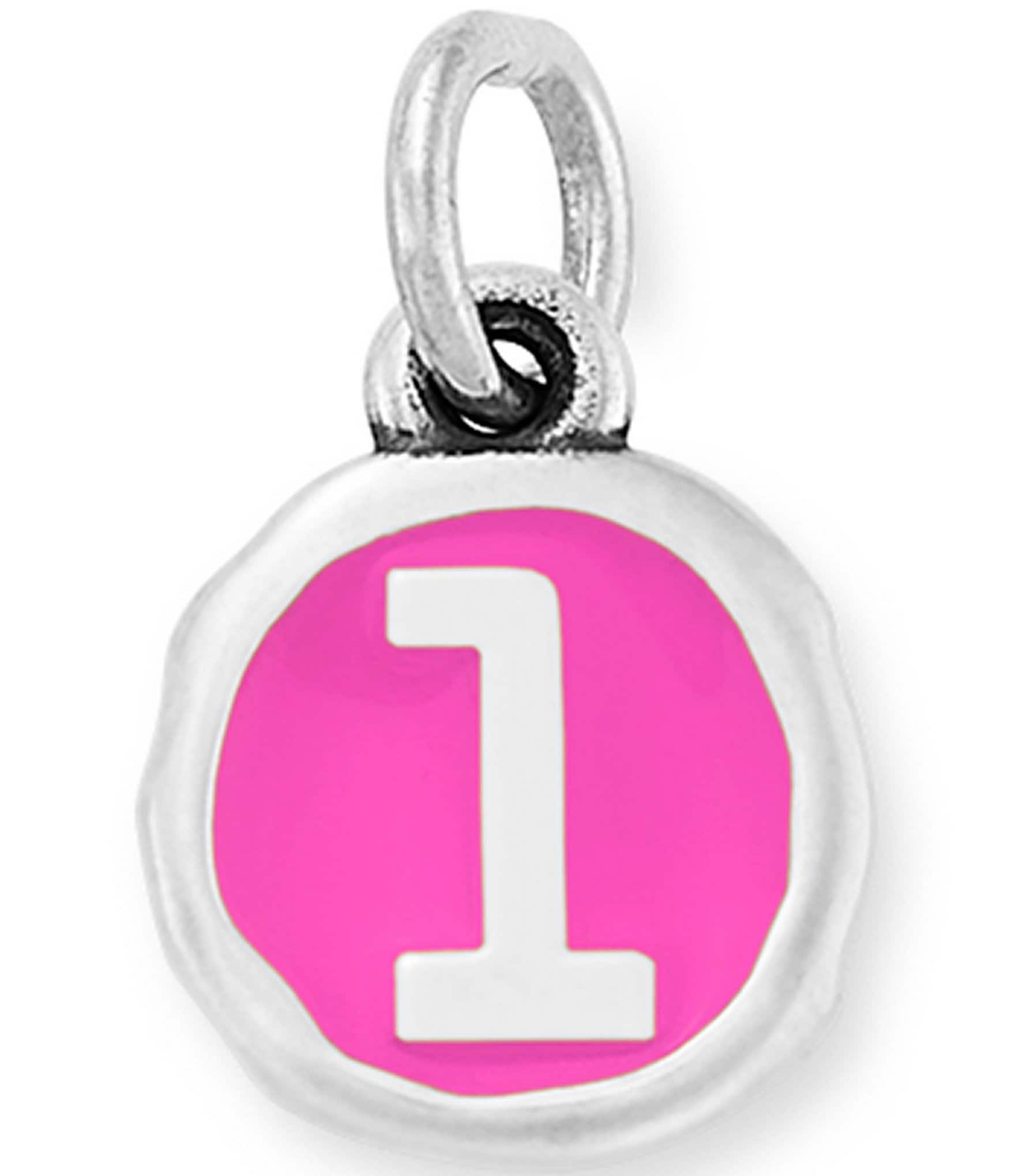 James Avery Enamel Dark Pink Initial Charm