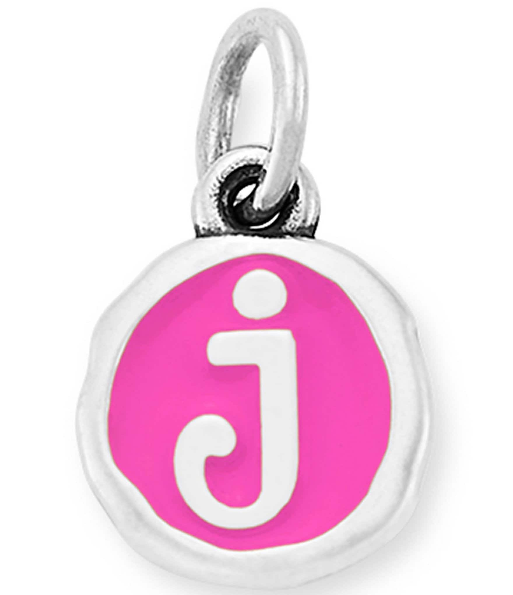 James Avery Enamel Dark Pink Initial Charm