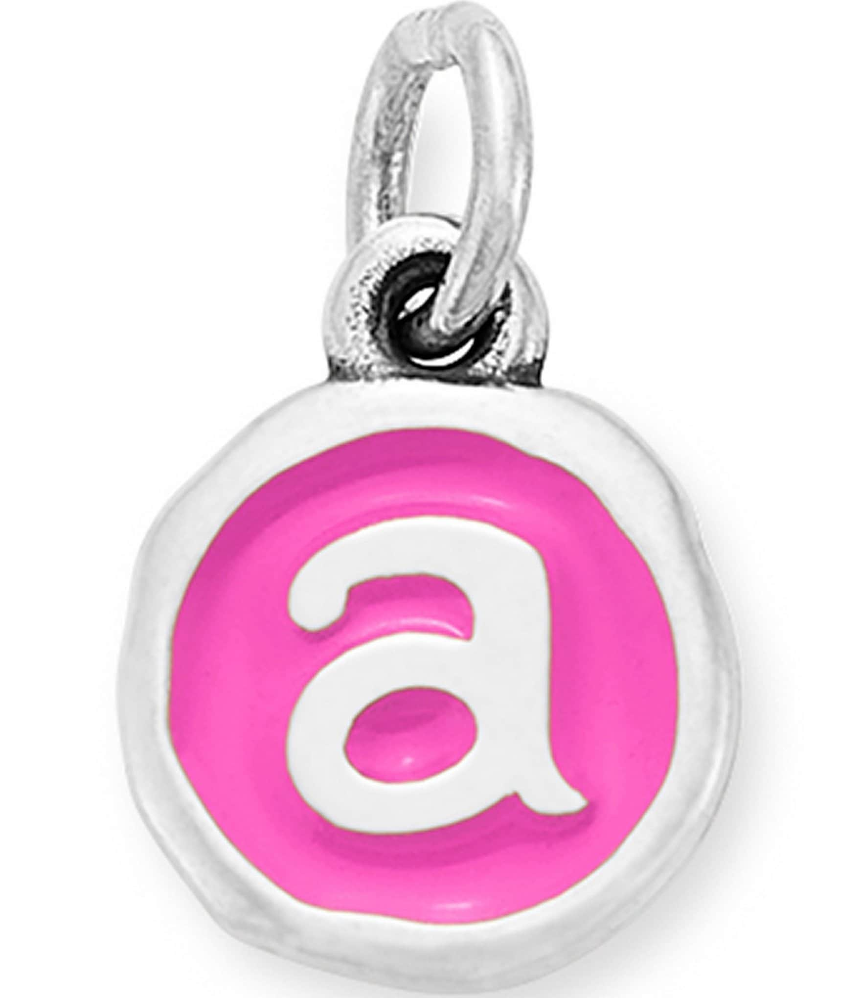 James Avery Enamel Dark Pink Initial Charm