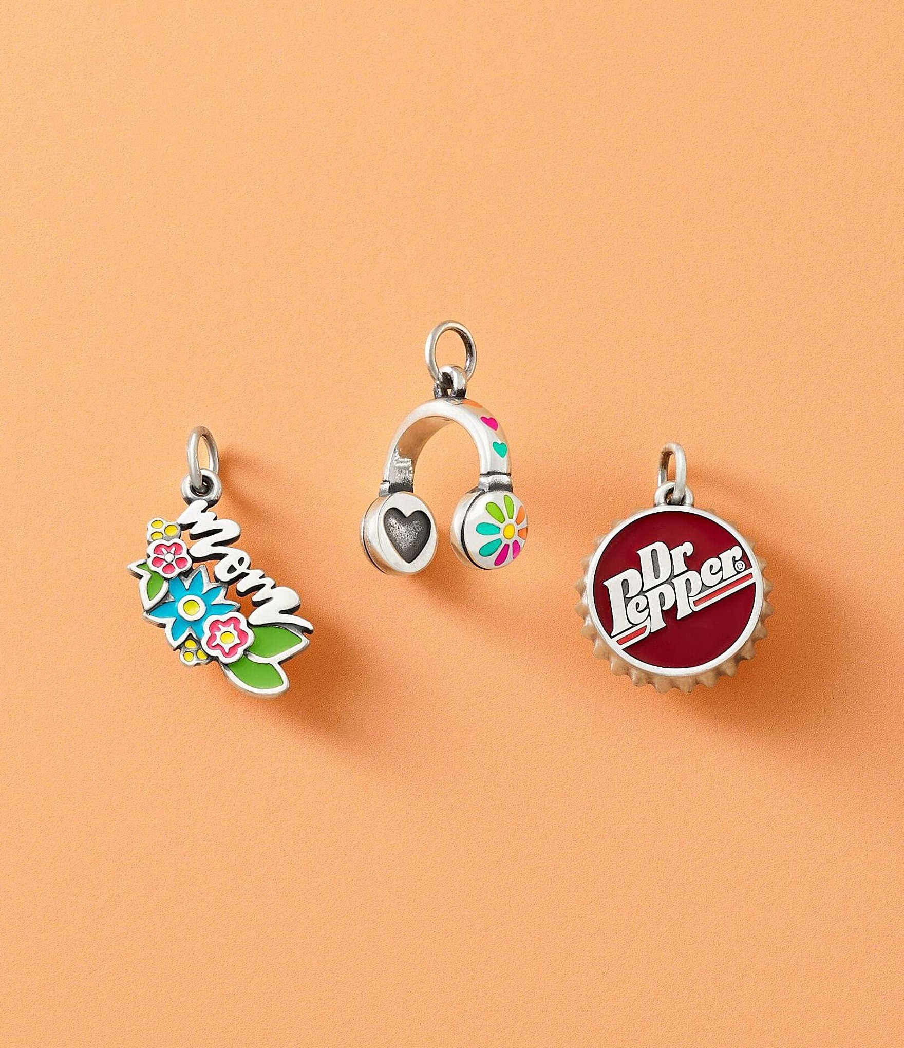 James Avery Enamel Dr Pepper Bottle Cap Charm