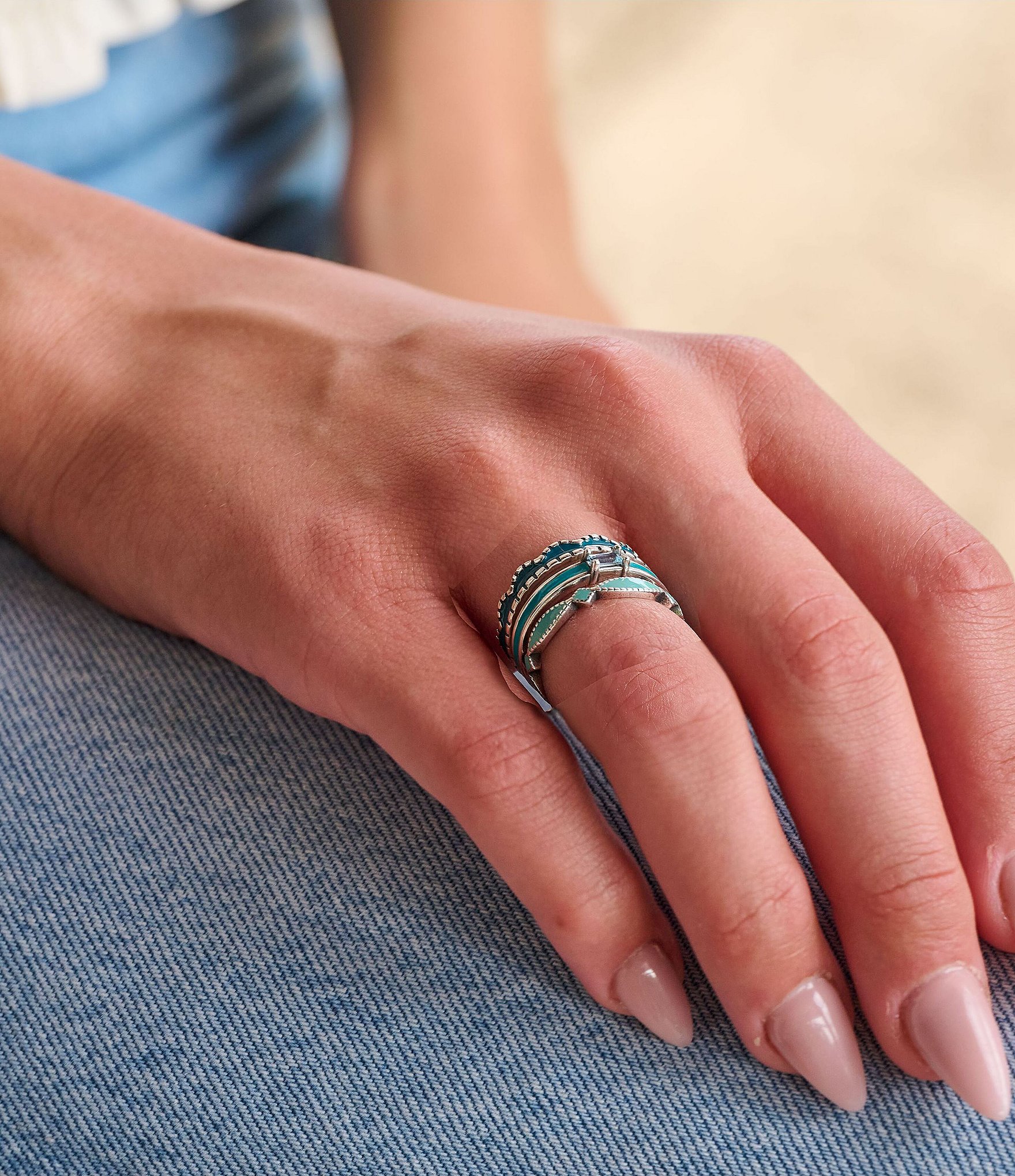 James Avery Enamel Gemstone Stacker Ring