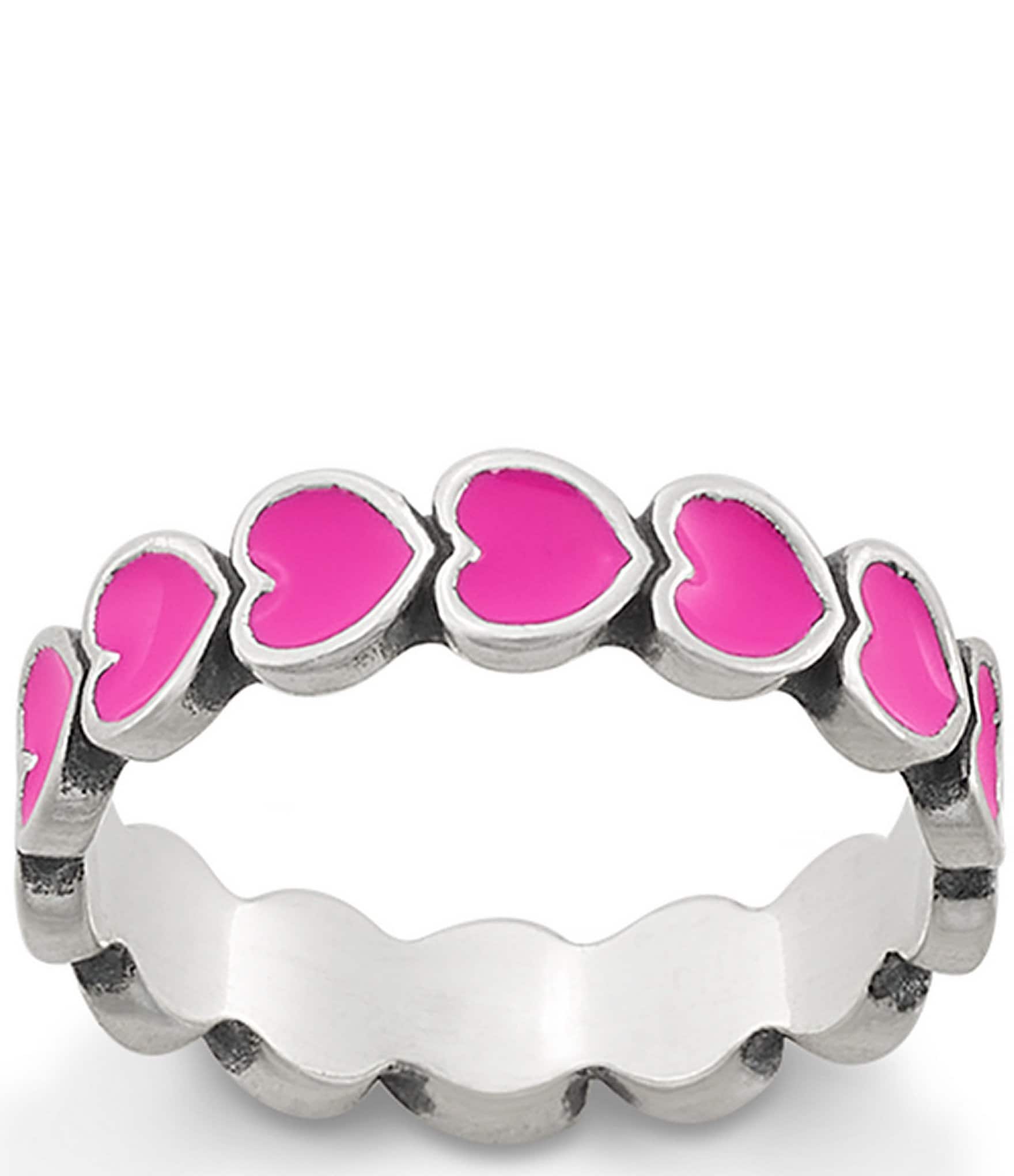 James Avery Enamel Connected Hearts Ring