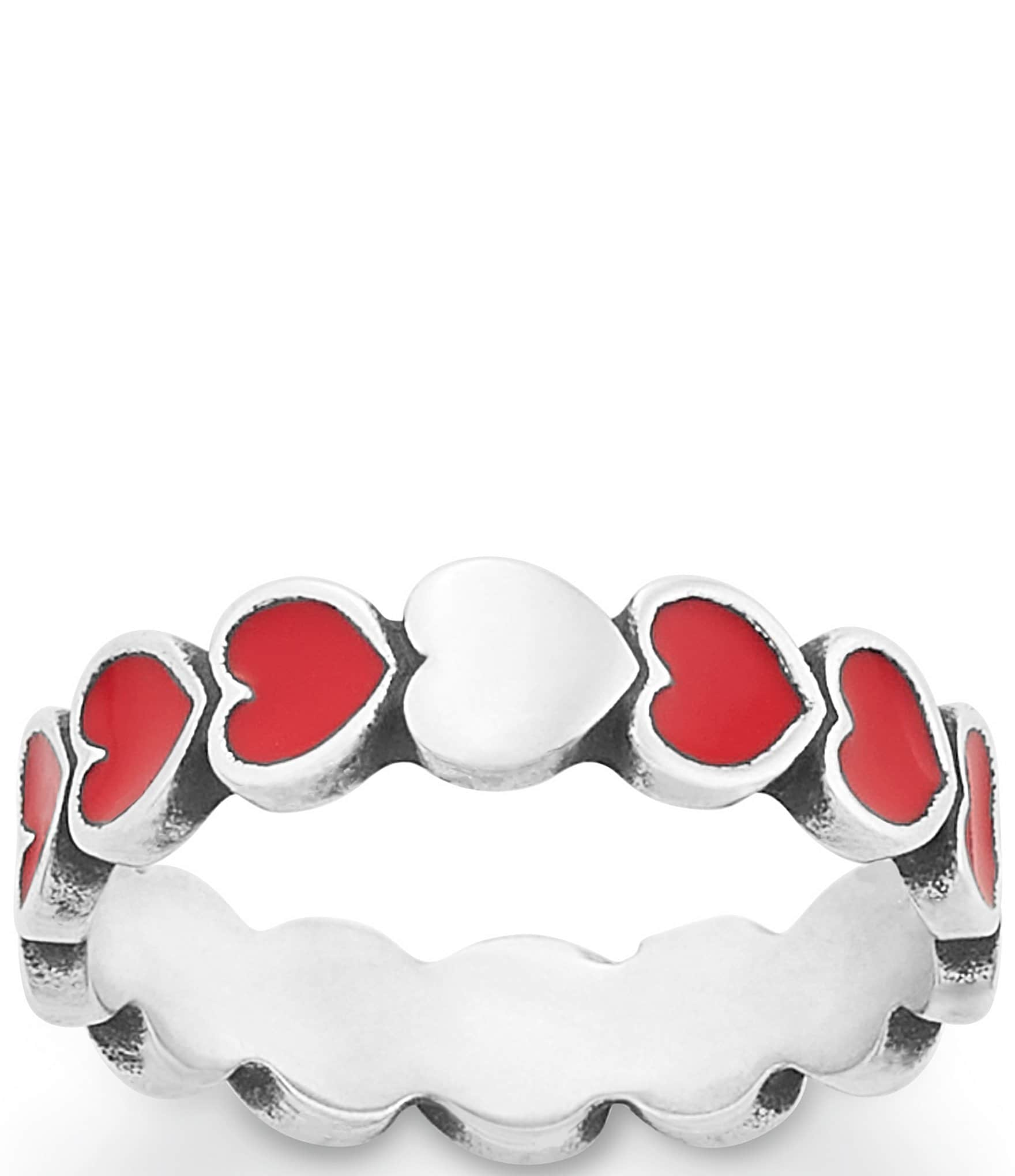 James Avery Enamel Connected Hearts Ring