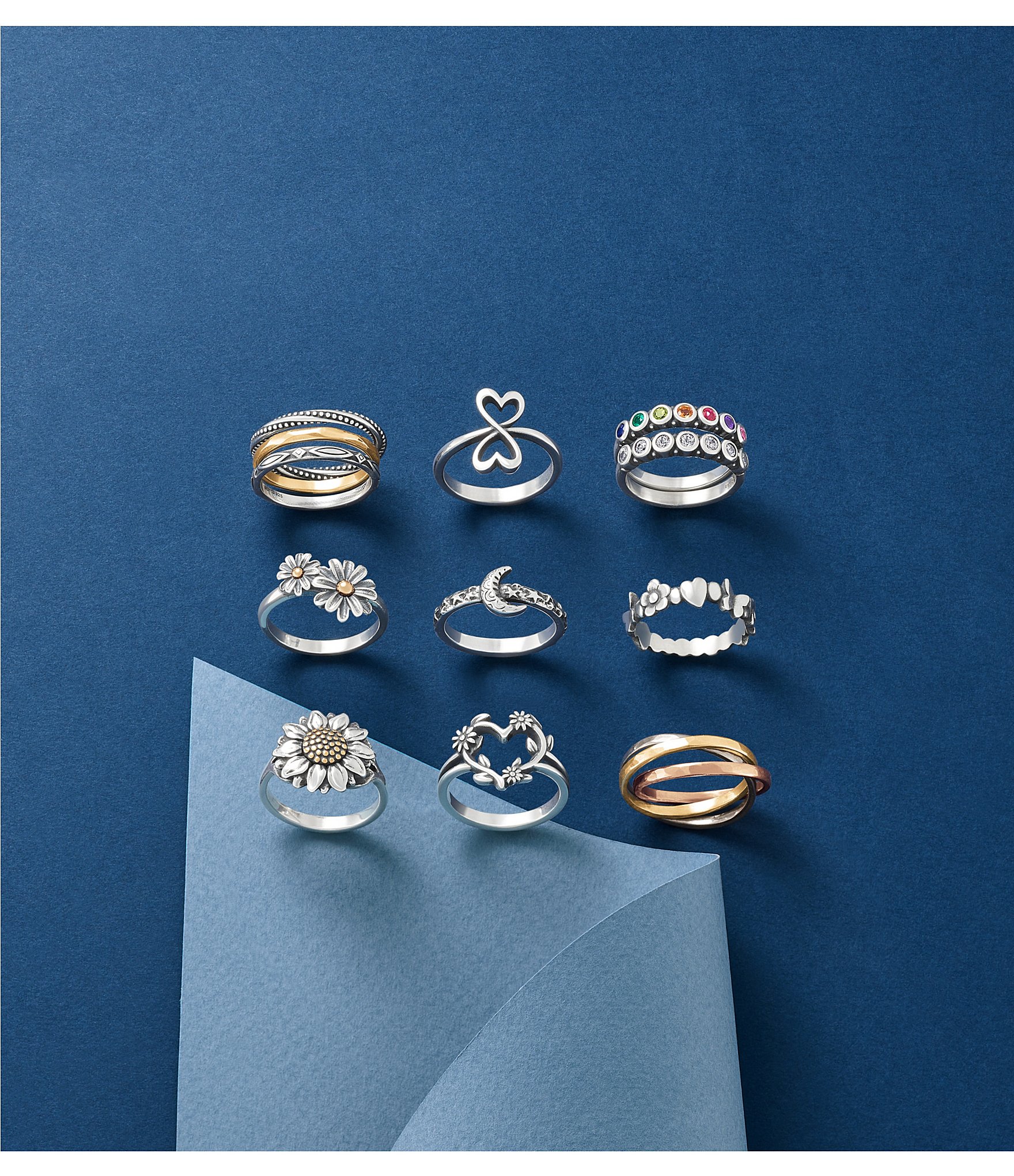 James Avery Entwined Trio 14K Scuptural Combo Ring