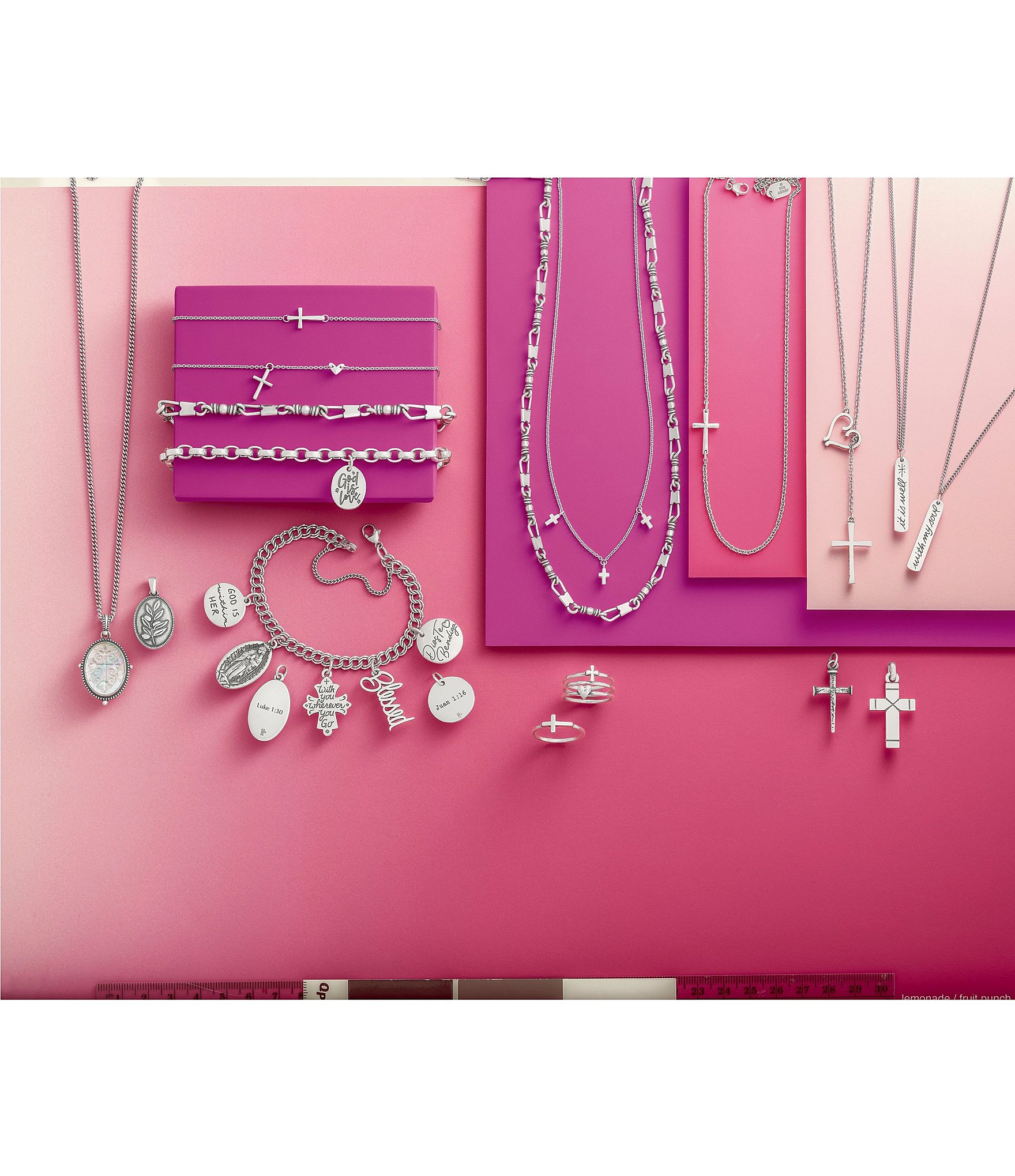 James Avery Faith & Love Heart Cross Ring Set