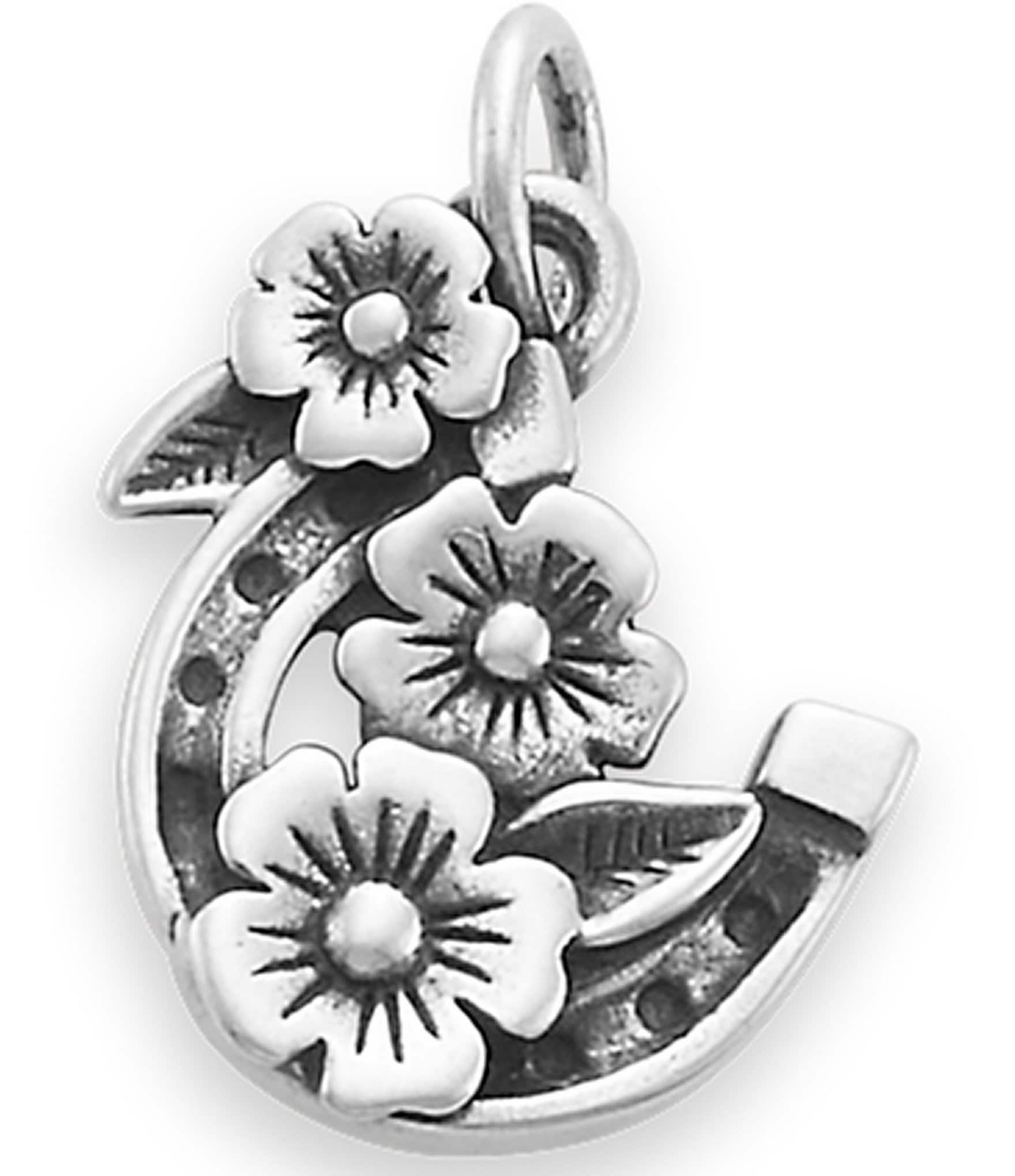 James Avery Floral Horseshoe Charm - Sterling Silver