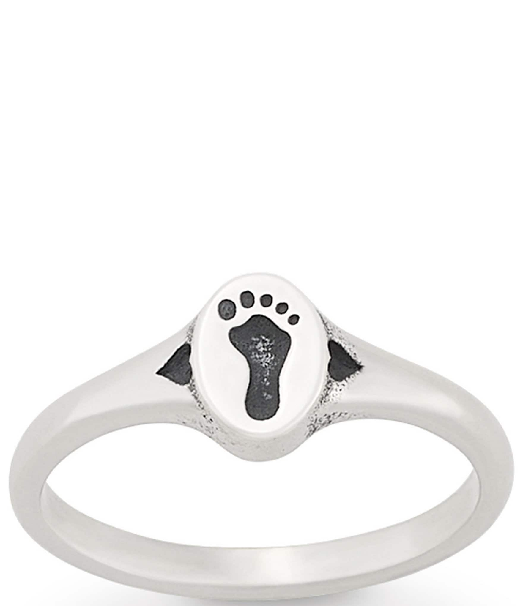 James Avery Footprint and Hearts Band Ring