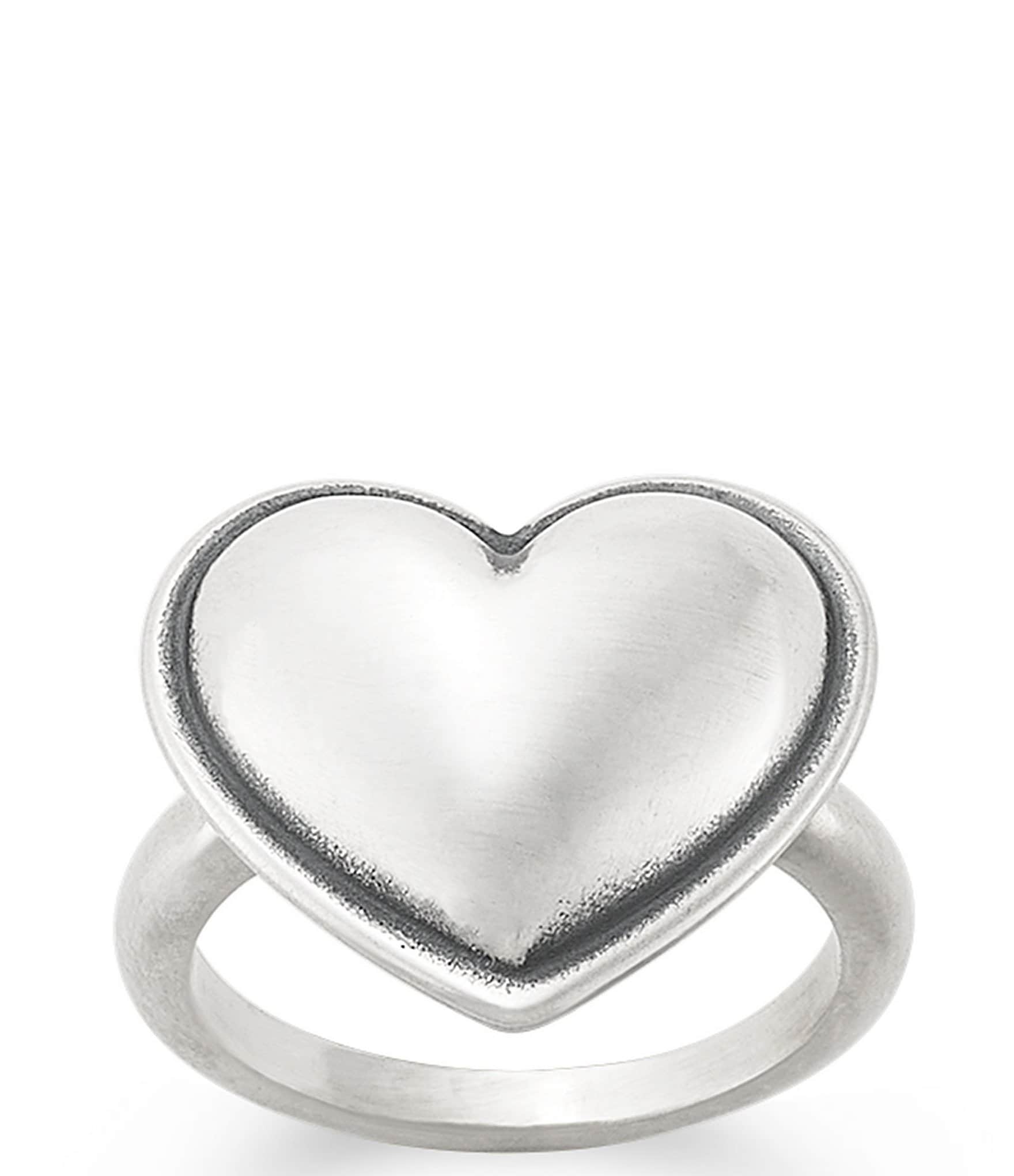 James Avery Full Heart Ring Womens 7 Sterling Silver